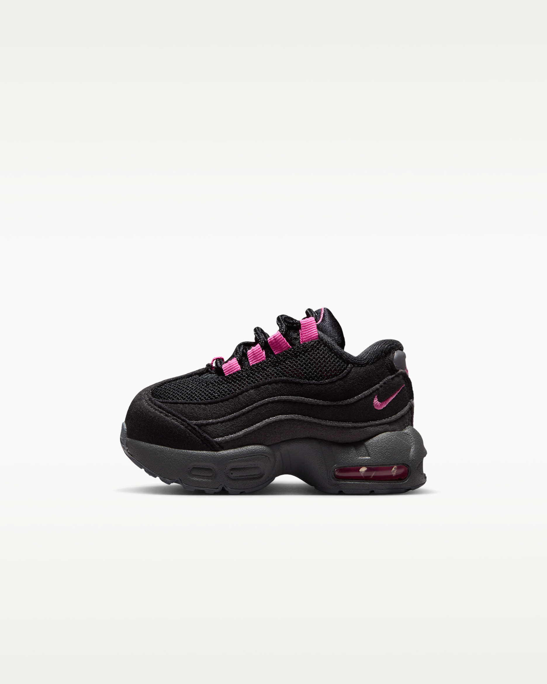 Nike Little Max '95 Toddler Shoes - Black/Cool Grey/Iron Grey/Playful Pink