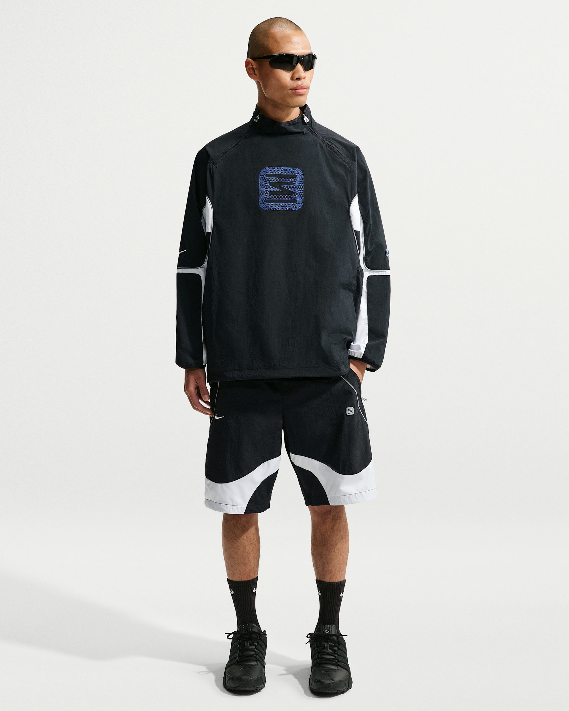 Nike Sportswear vevd shorts til herre - Svart/Hvit
