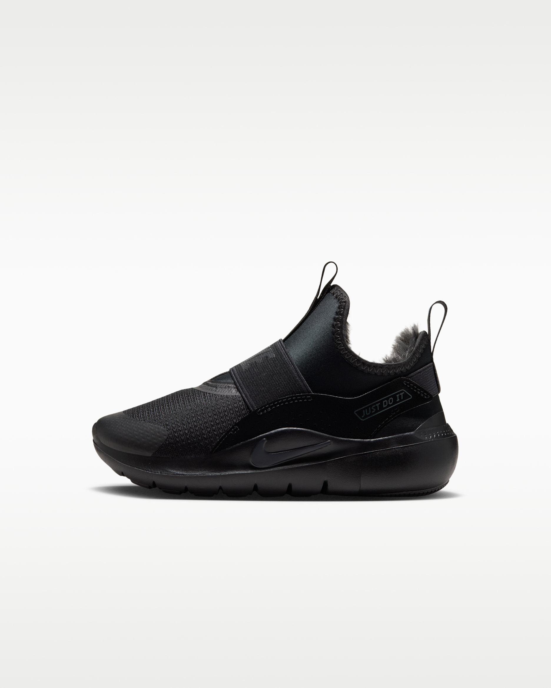 Nike Flex Runner Warm Younger Kids' Shoes - Black/Black/Dark Smoke Grey