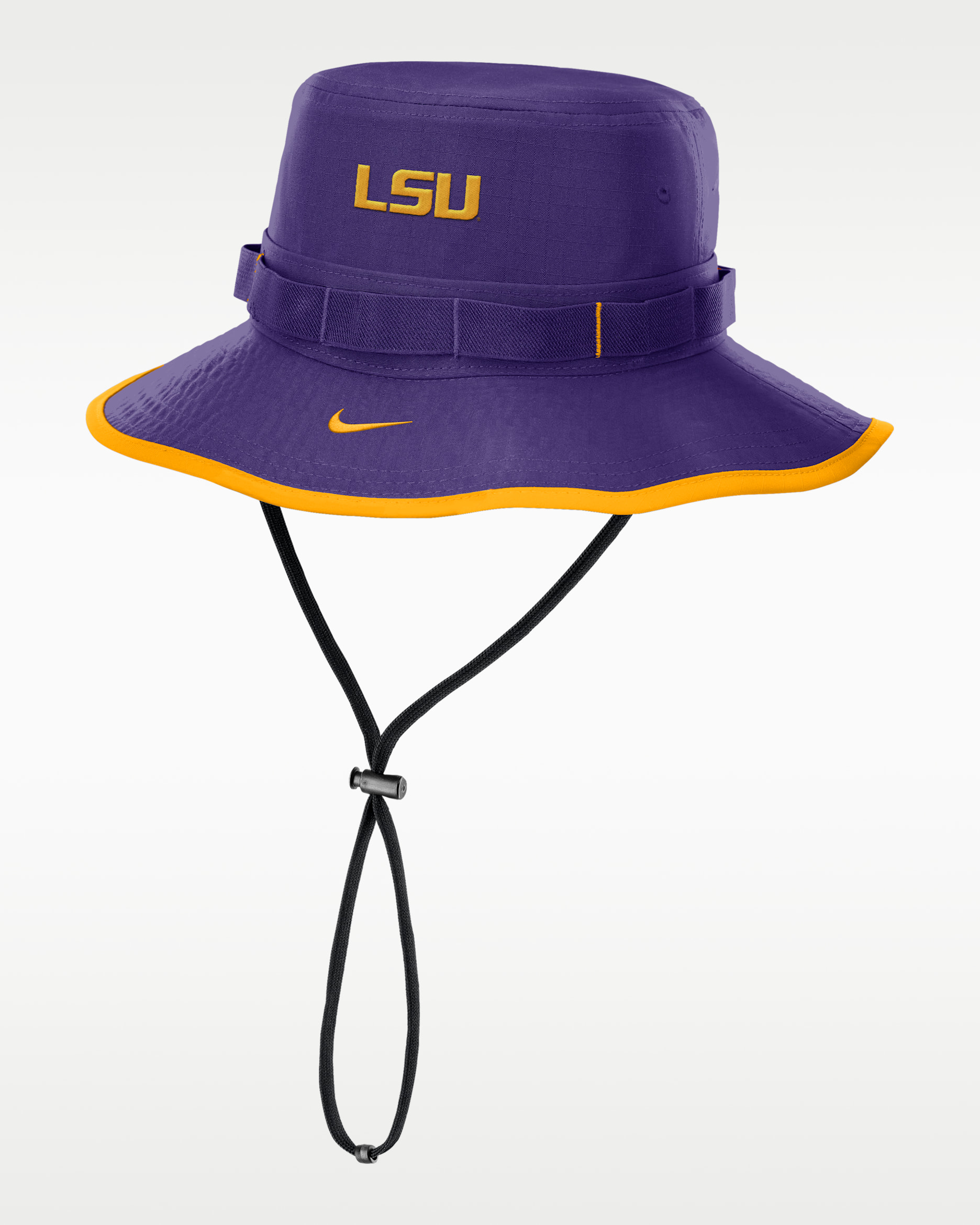 Gorro tipo pescador universitario Nike Dri-FIT para hombre LSU Tigers On-Field Apex Boonie - Morado