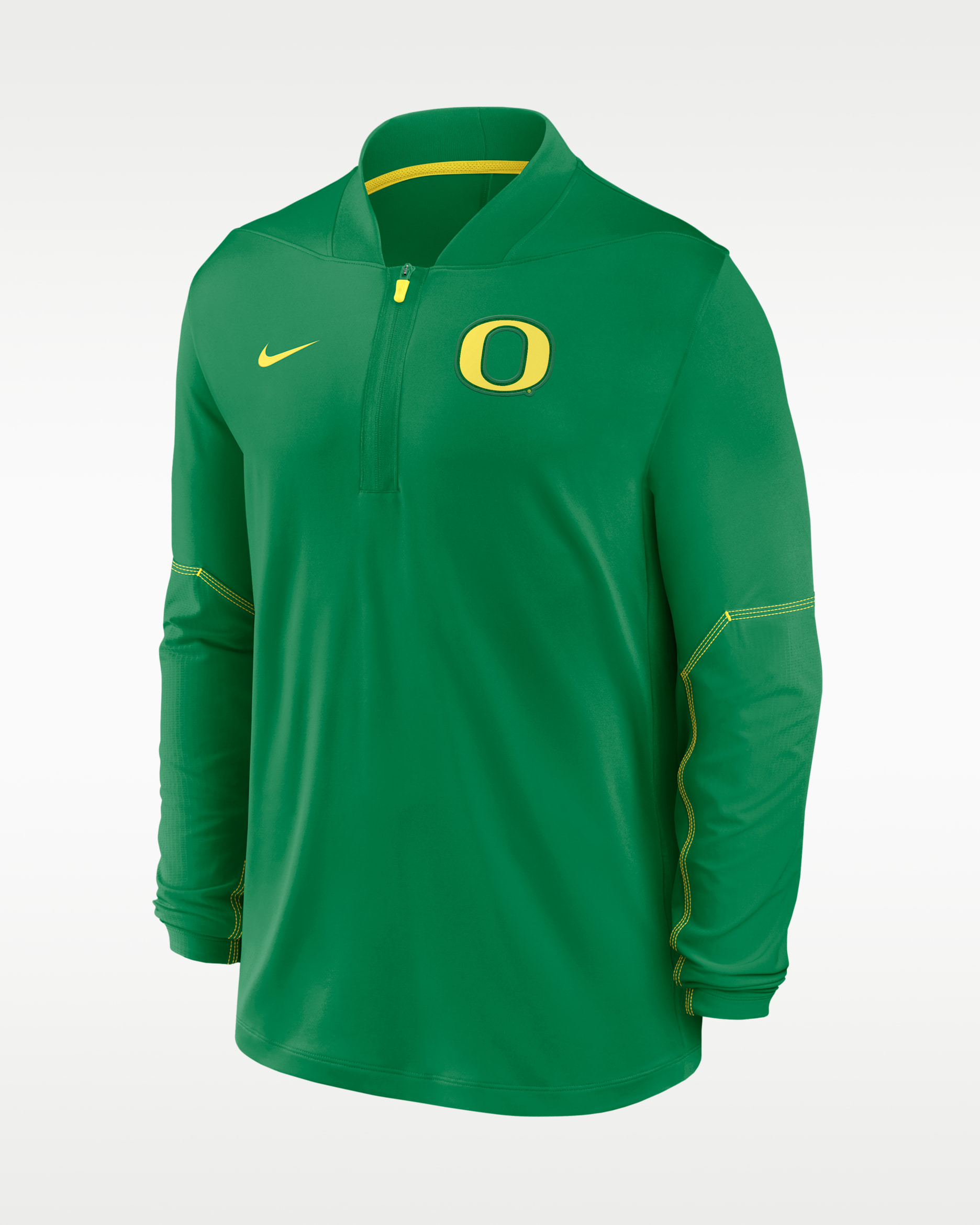 Playera universitaria Nike Dri-FIT de medio cierre para hombre Oregon Sideline - Verde manzana/Amarillo strike
