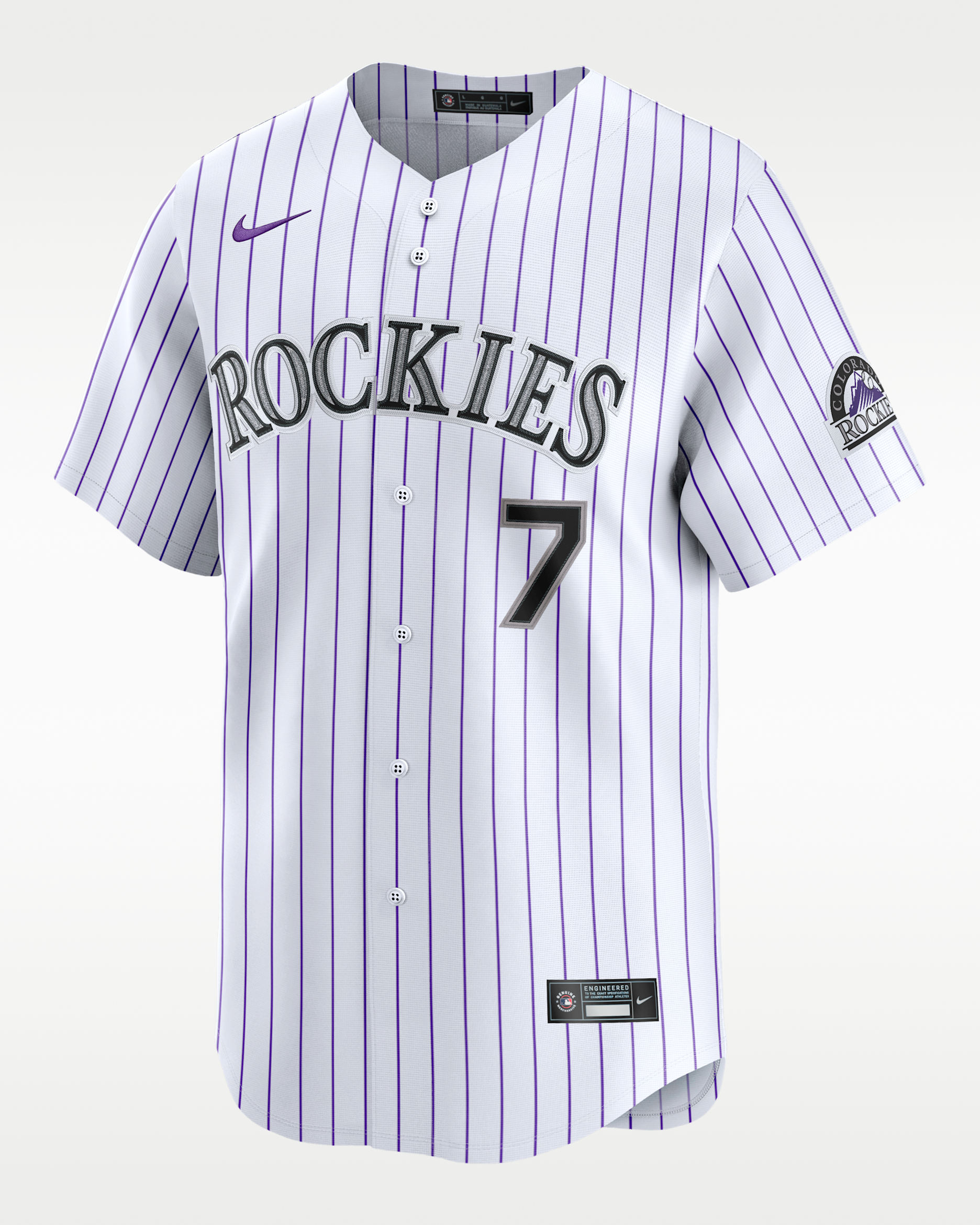 Brendan Rodgers Colorado Rockies Men's Nike Dri-FIT ADV MLB Limited Jersey - White