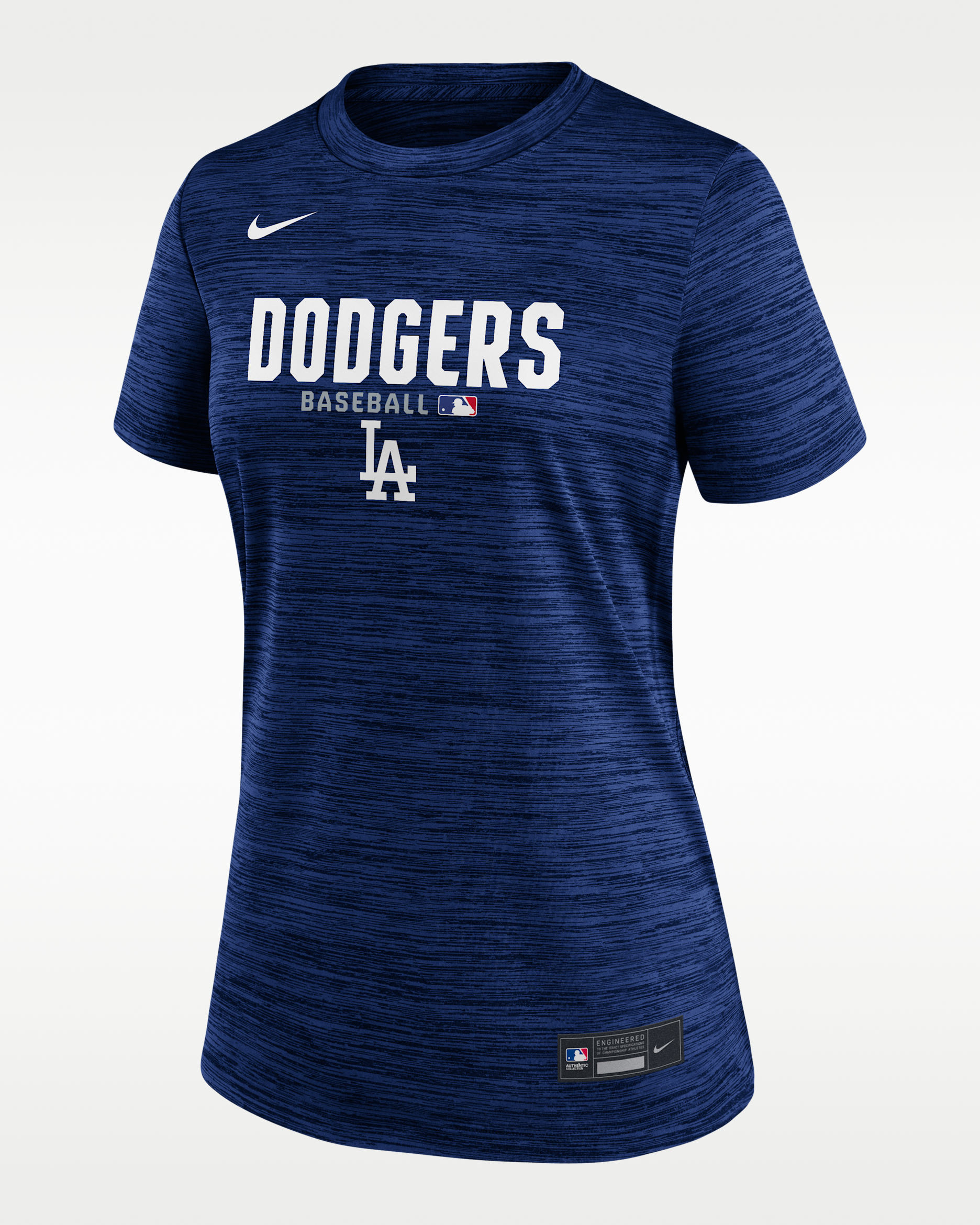 Playera Nike Dri-FIT de la MLB para mujer Los Angeles Dodgers Authentic Collection Velocity - Royal intenso