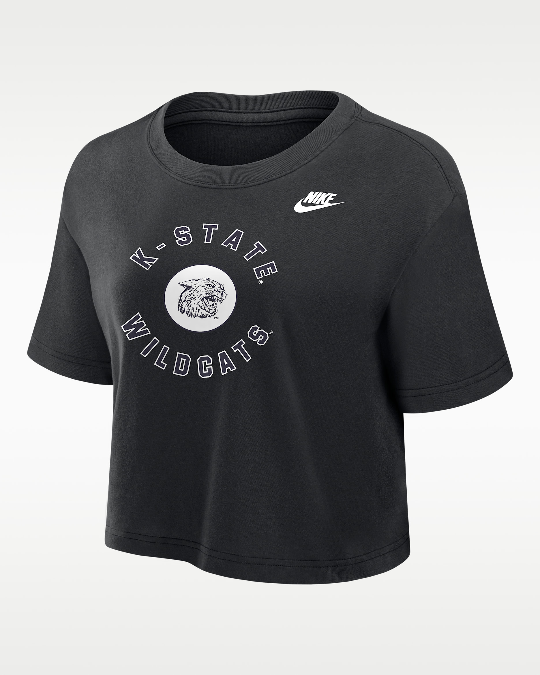 Kansas State Wildcats Women's Nike Dri-FIT Cropped T-Shirt - Black