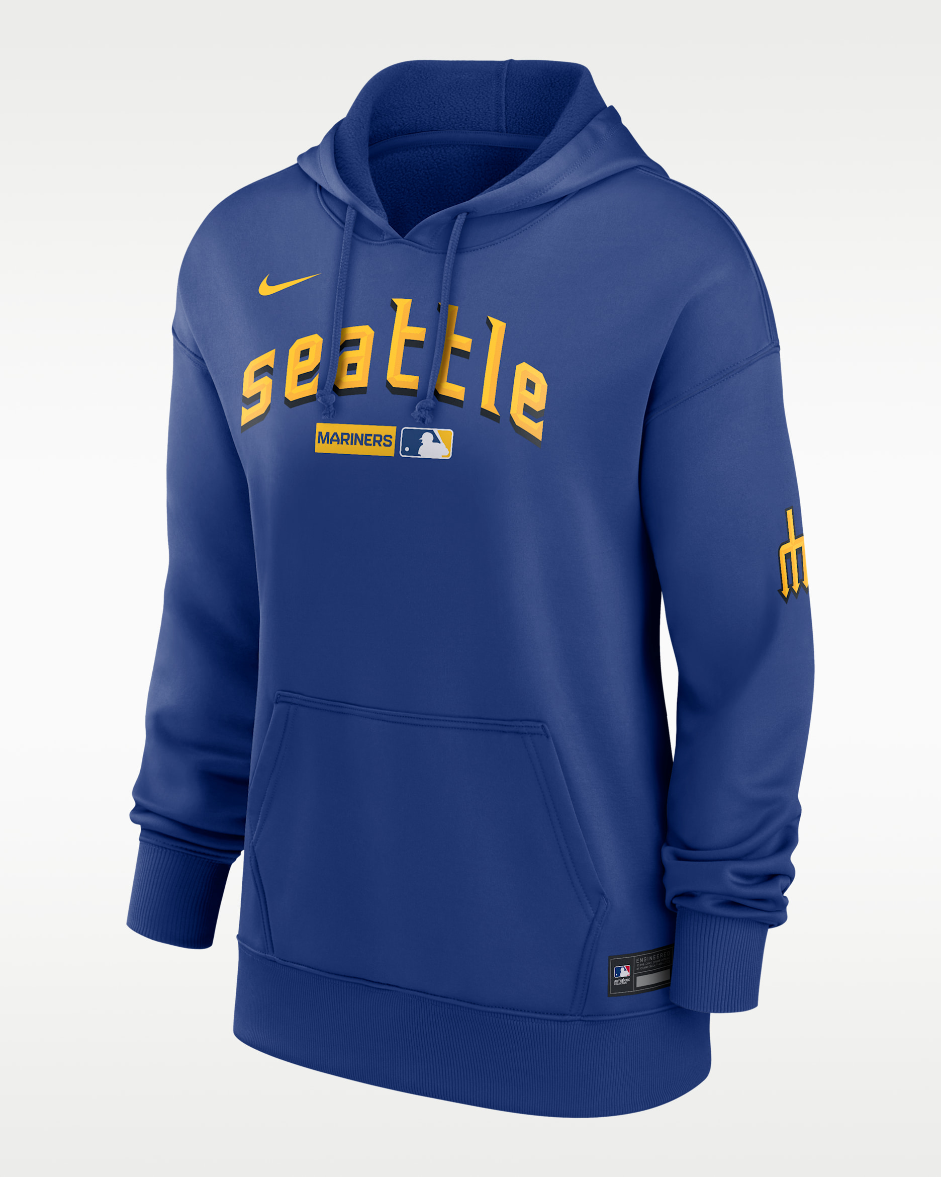 Seattle Mariners Authentic Collection City Connect Women's Nike Therma MLB Pullover Hoodie - Rush Blue