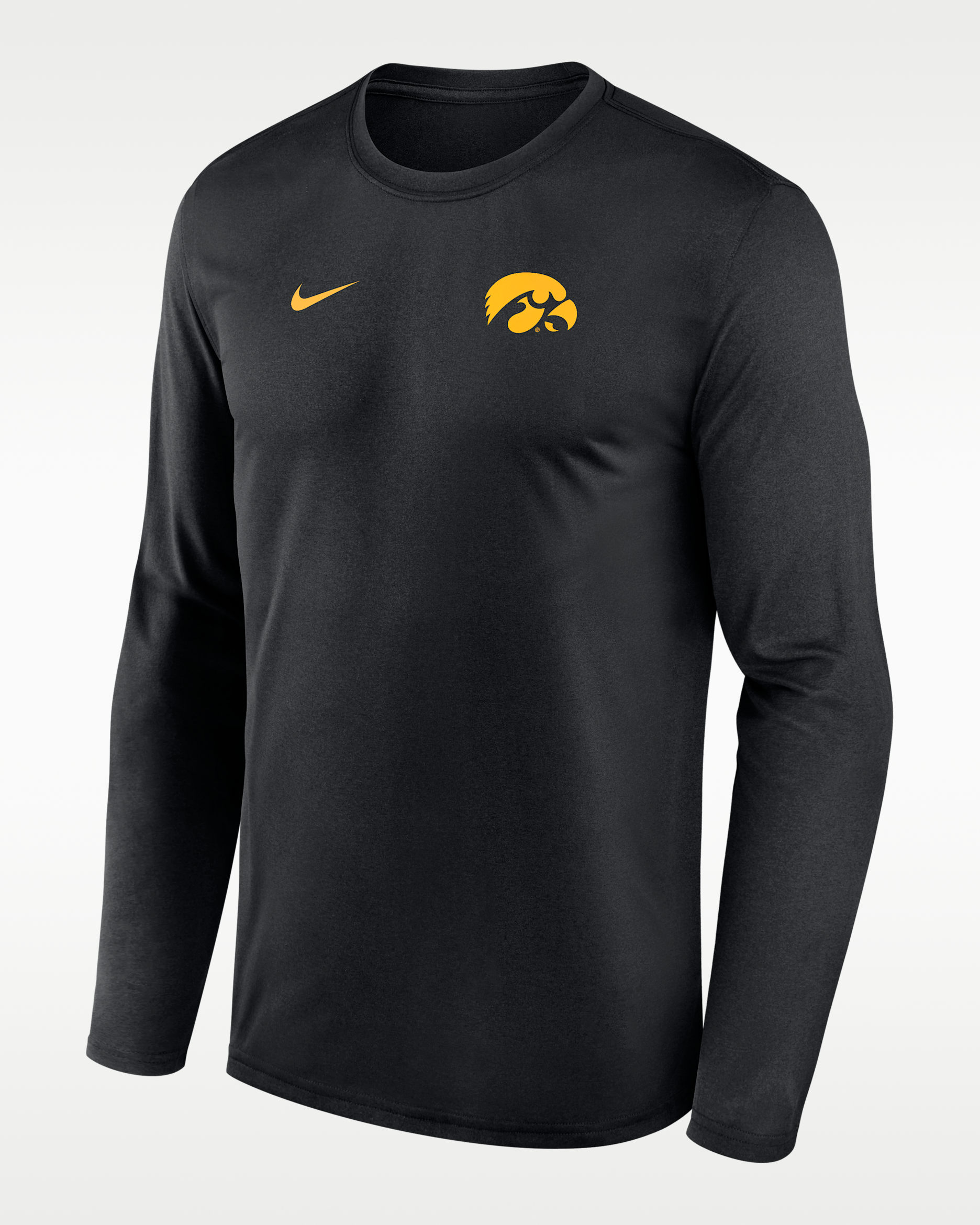 Iowa Sideline Legend Small Logo Men's Nike Dri-FIT College Long-Sleeve T-Shirt - Black