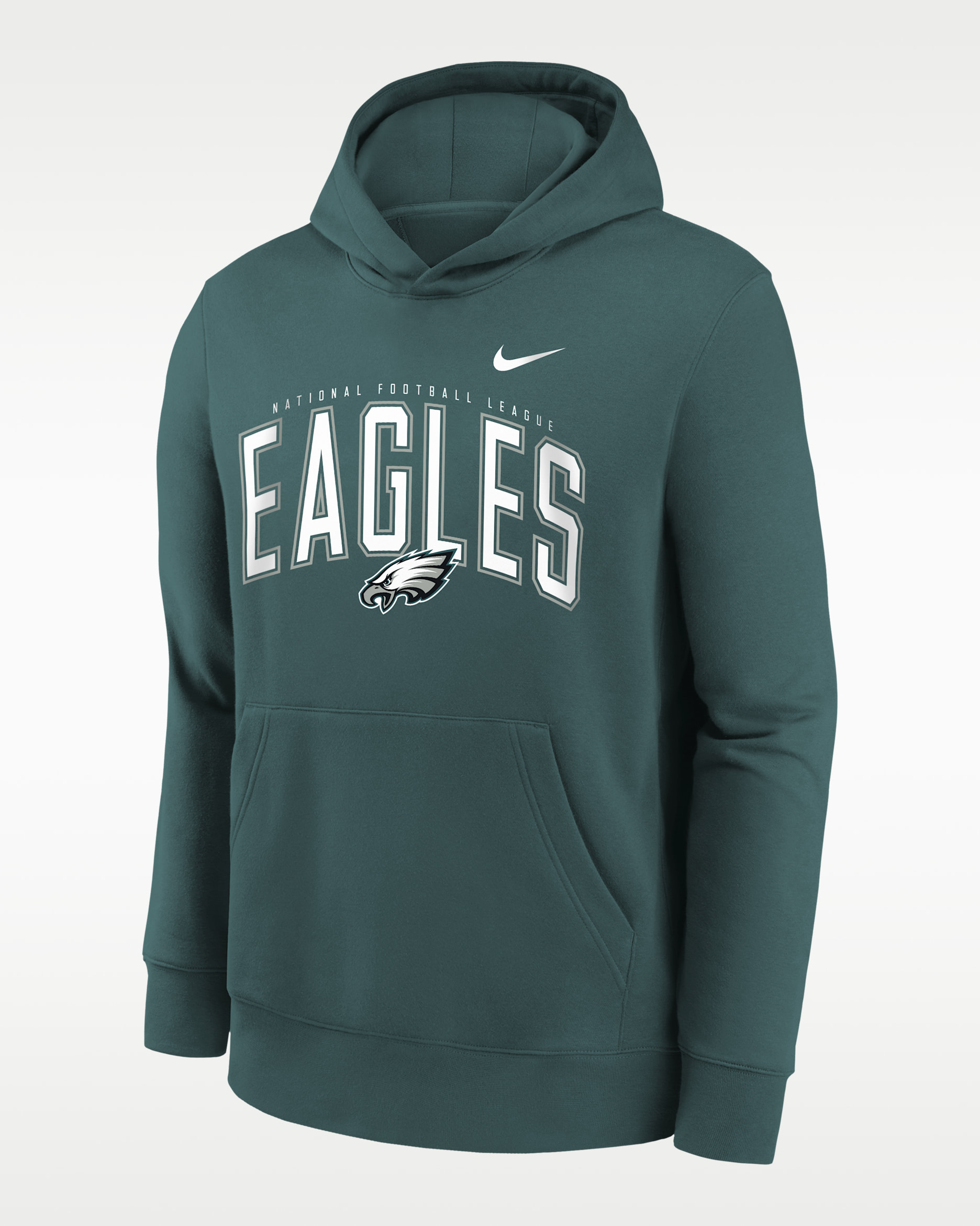 Philadelphia Eagles Essentials Club Logo Arch Big Kids' Nike NFL Pullover Crew - Teal