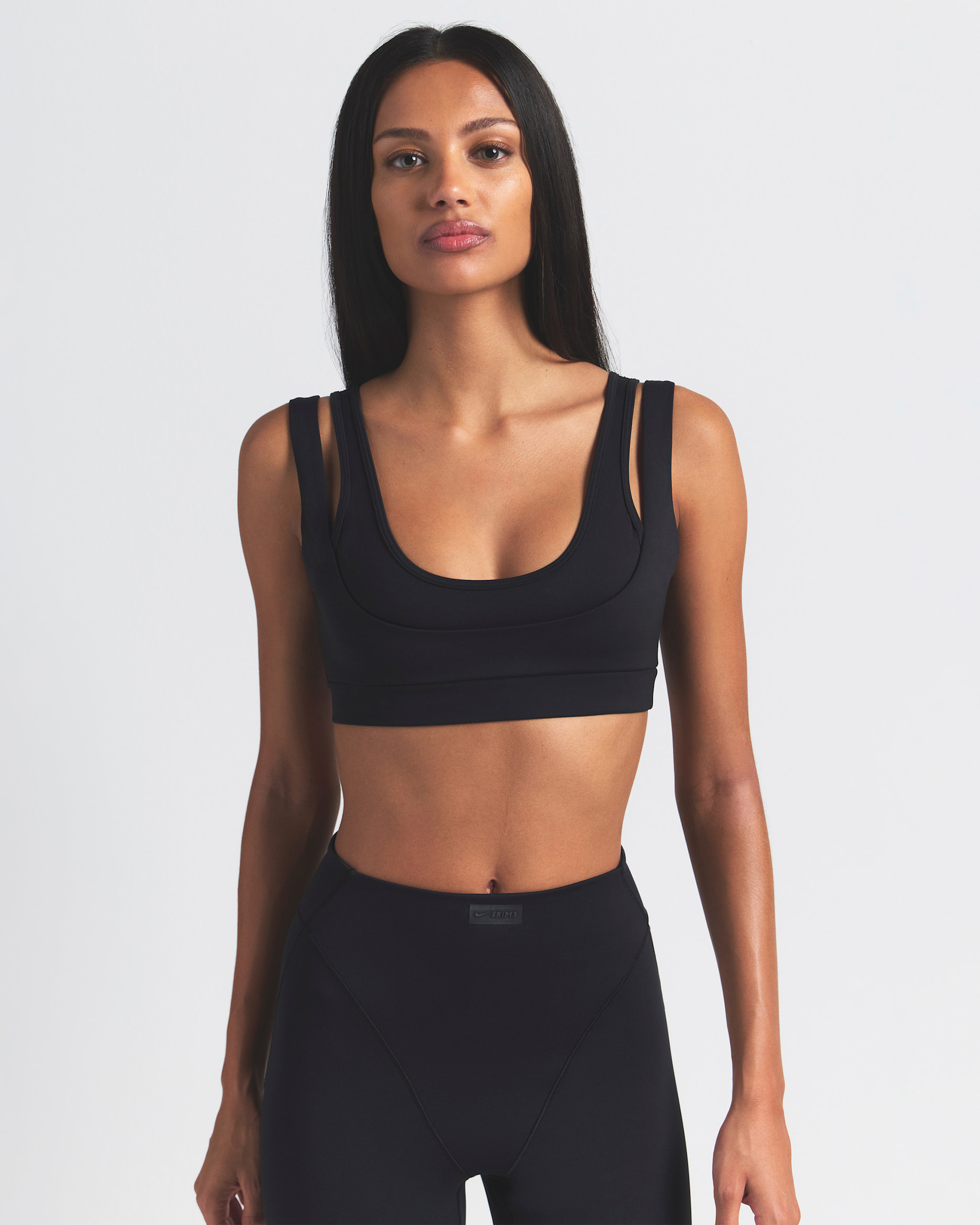 NikeSKIMS Matte Women's Double-Strap Scoop Bra - NSKM OBSIDIAN