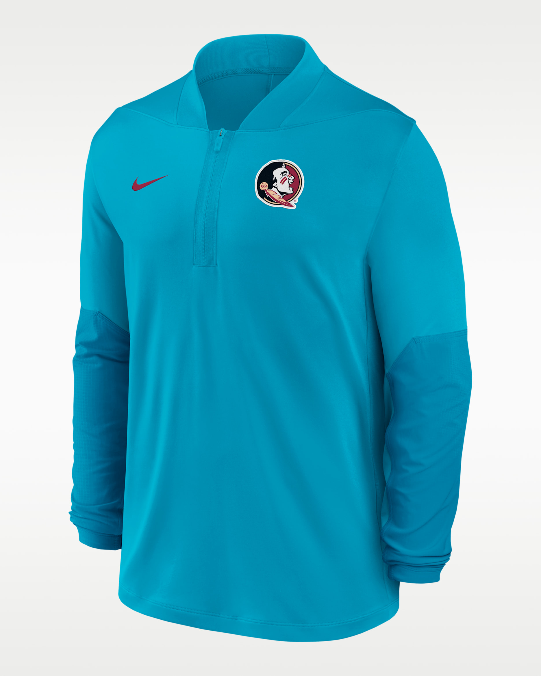 Playera universitaria Nike Dri-FIT de medio cierre para hombre Florida State - Turquesa