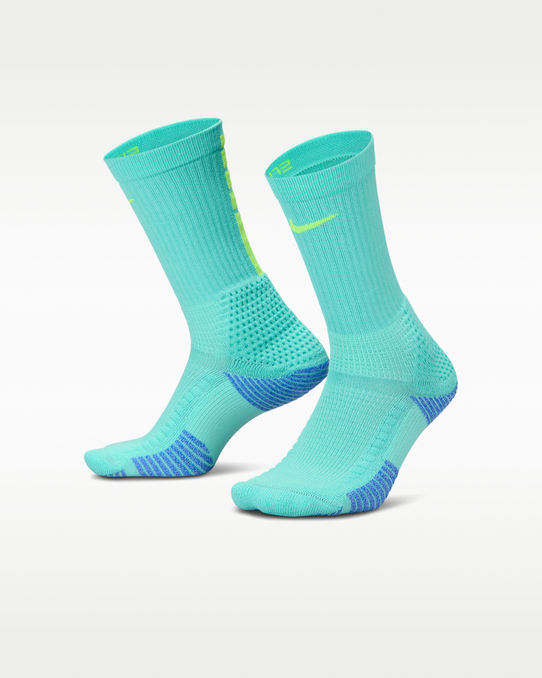 Nike Elite 2.0 Cushioned Crew Socks (1 Pair) - Hyper Turquoise/Hyper Royal/Royal Pulse/Volt