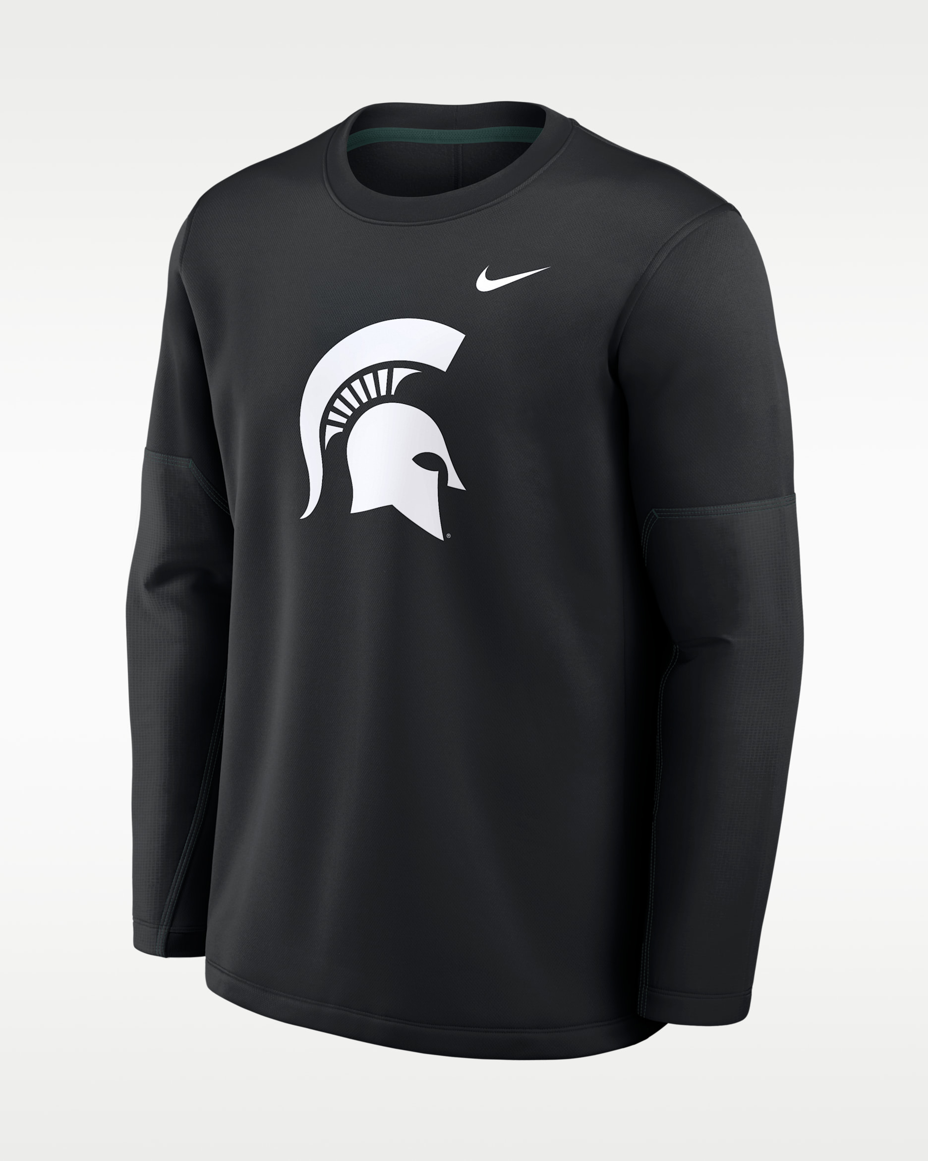 Playera de manga larga universitaria Nike Therma-FIT para hombre Michigan State Sideline Coaches - Negro/Verde pro