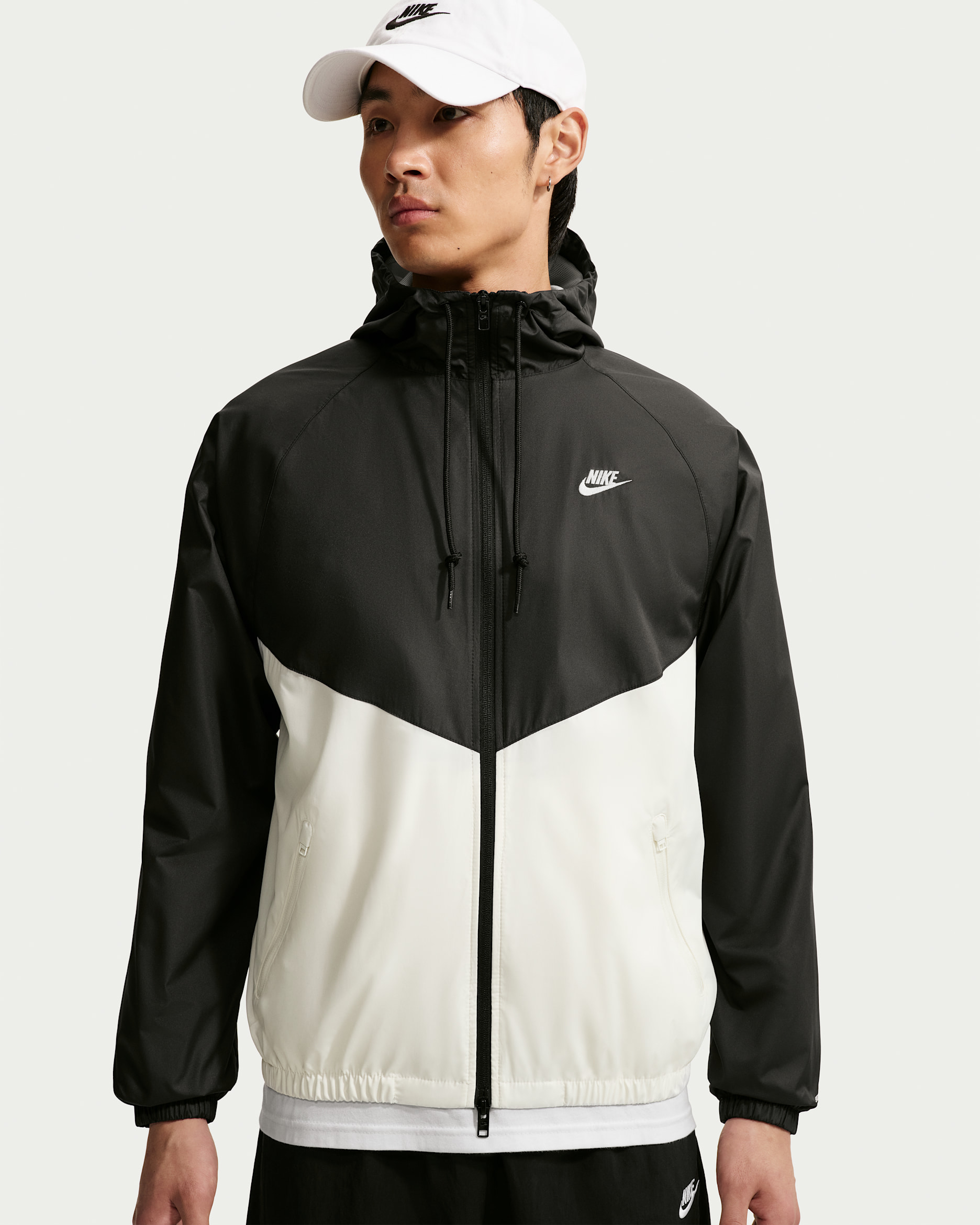 Nike Windrunner 男款內裡外套 - 黑色/Sail/Sail