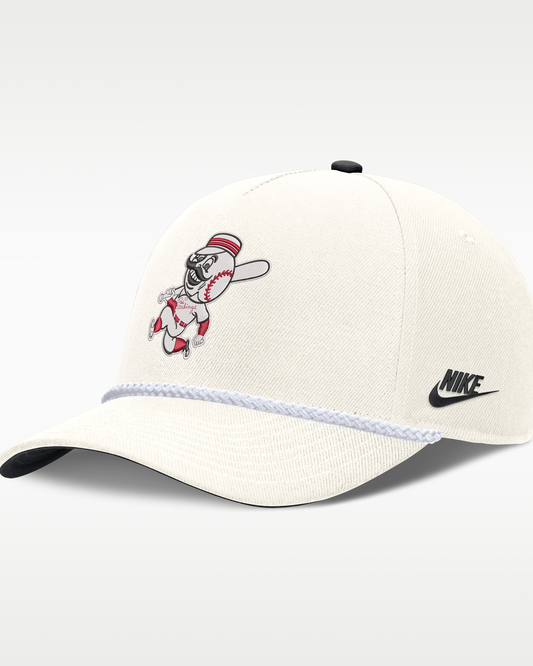 Gorra Nike de la MLB ajustable para hombre Cincinnati Reds Cooperstown Rise - Crema