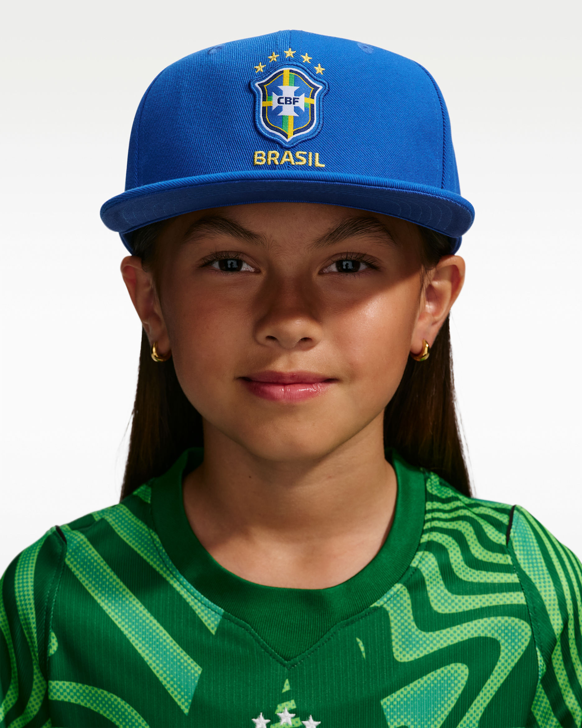 Gorra de futbol Nike para niños talla grande Brazil Pro - Royal juego
