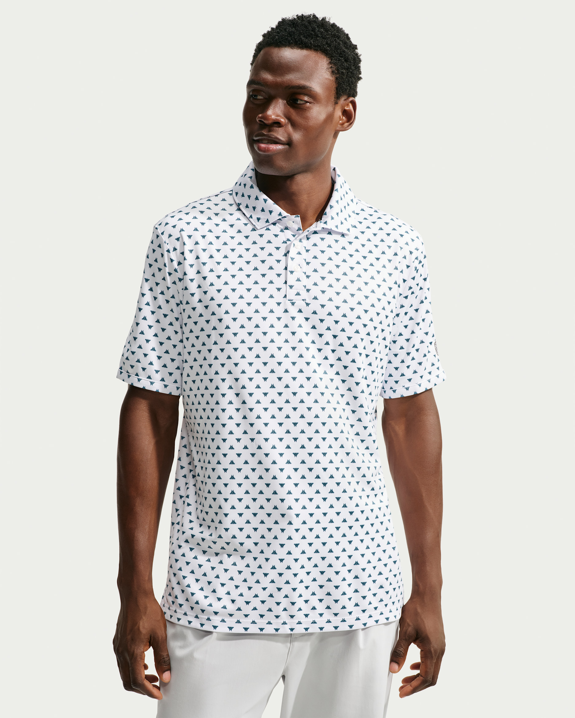 Nike Par Dri-FIT golfpoloskjorte med trykk til herre - Hvit