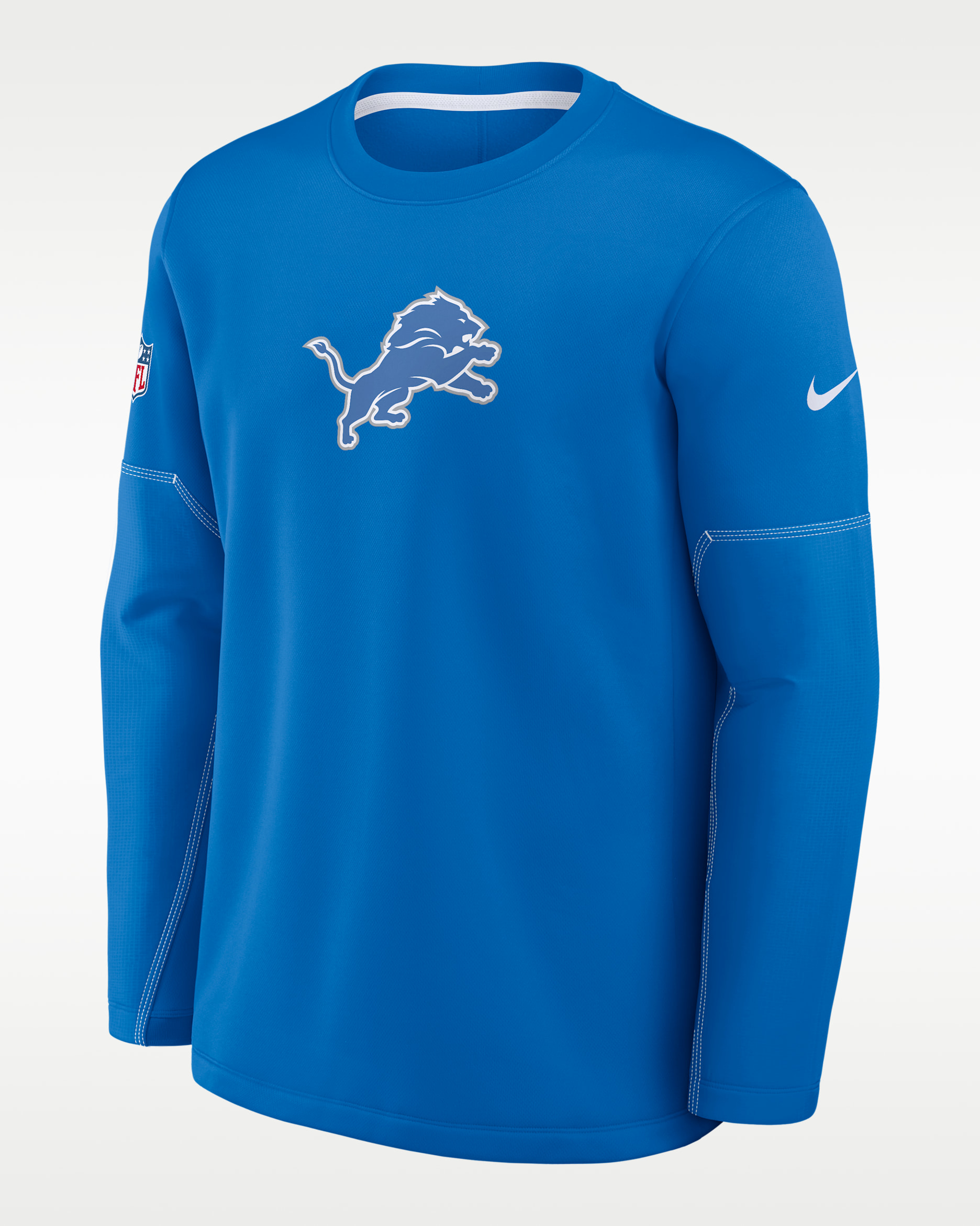 Detroit Lions Sideline Coaches Men's Nike Therma-FIT NFL Long-Sleeve T-Shirt - Blue