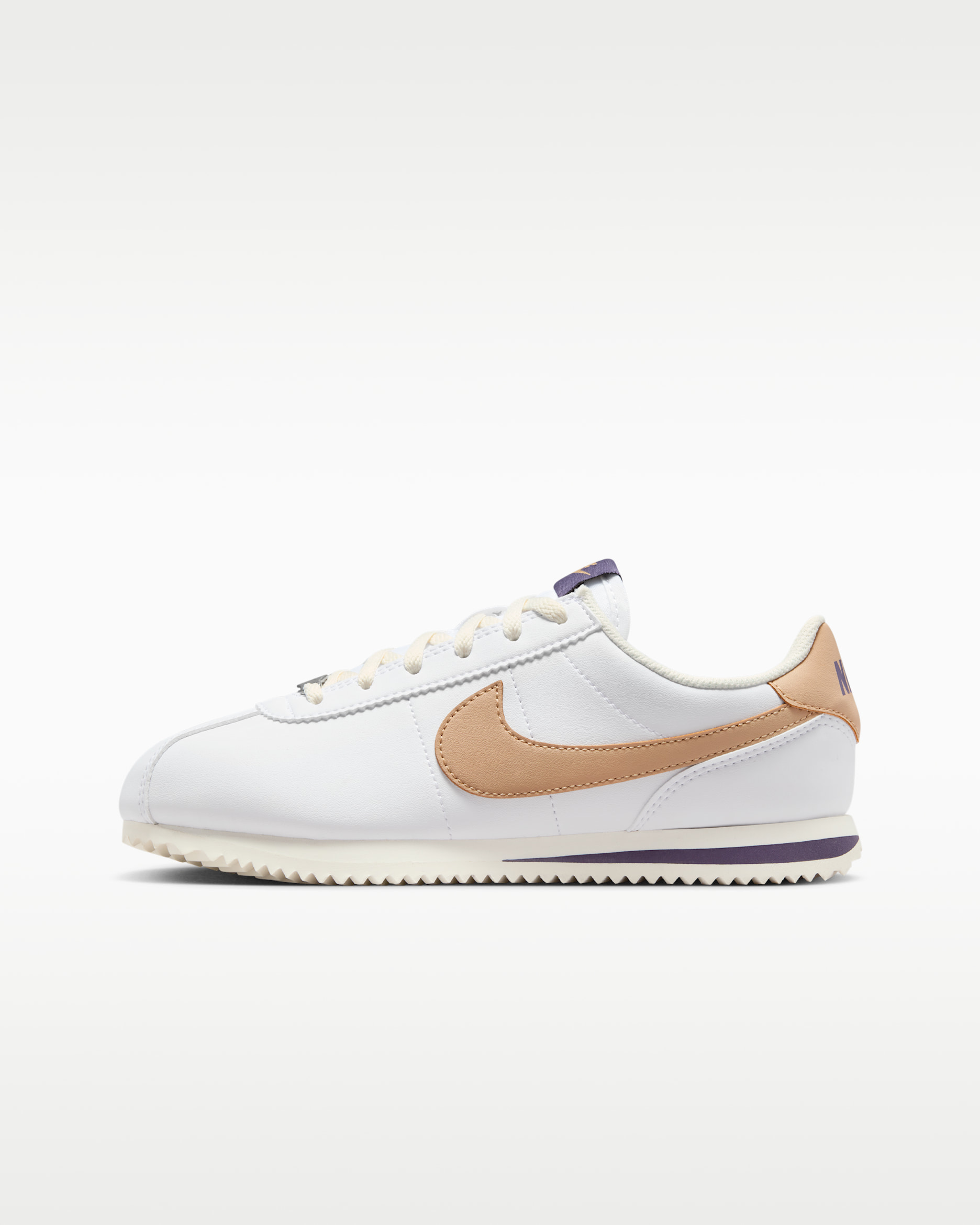 Nike Cortez Older Kids' Shoes - White/Dark Raisin/Pale Ivory/Hemp
