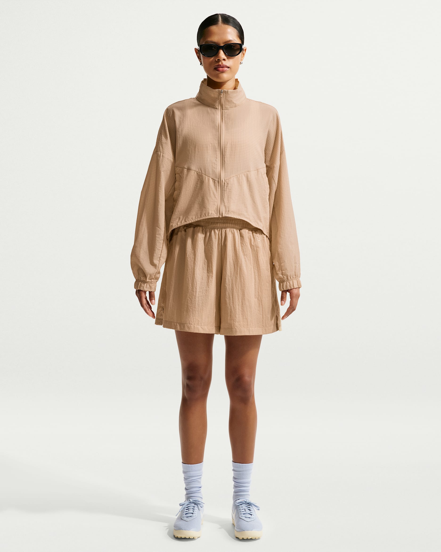 Short indéchirable léger ample à taille haute Nike Sportswear pour femme - Linen/Linen