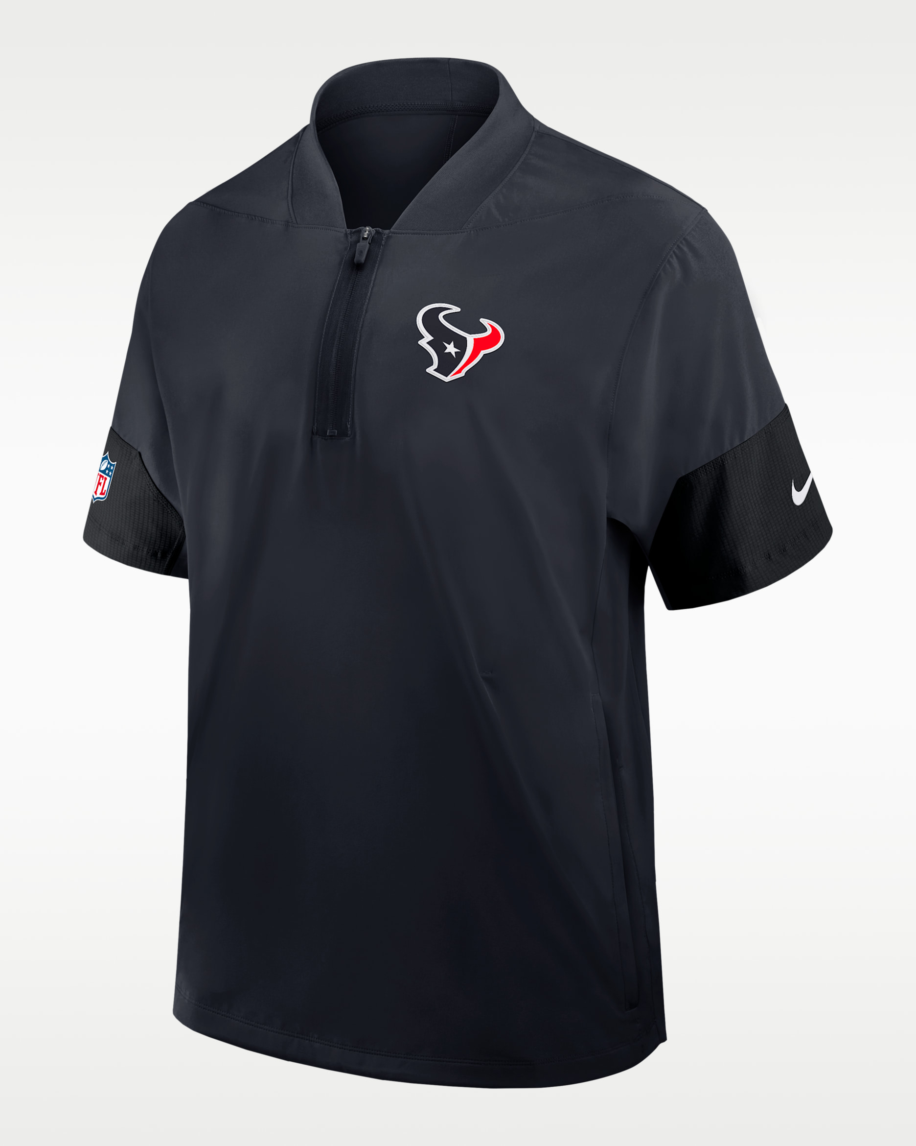 Houston Texans Sideline Coach Men's Nike NFL 1/2-Zip Short-Sleeve Jacket - Blue