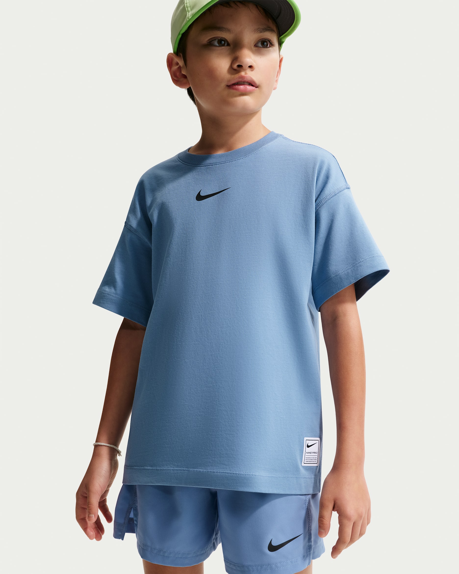 Haut de training à manches courtes Dri-FIT Nike Pro pour ado (garçon) - Work Blue/Noir