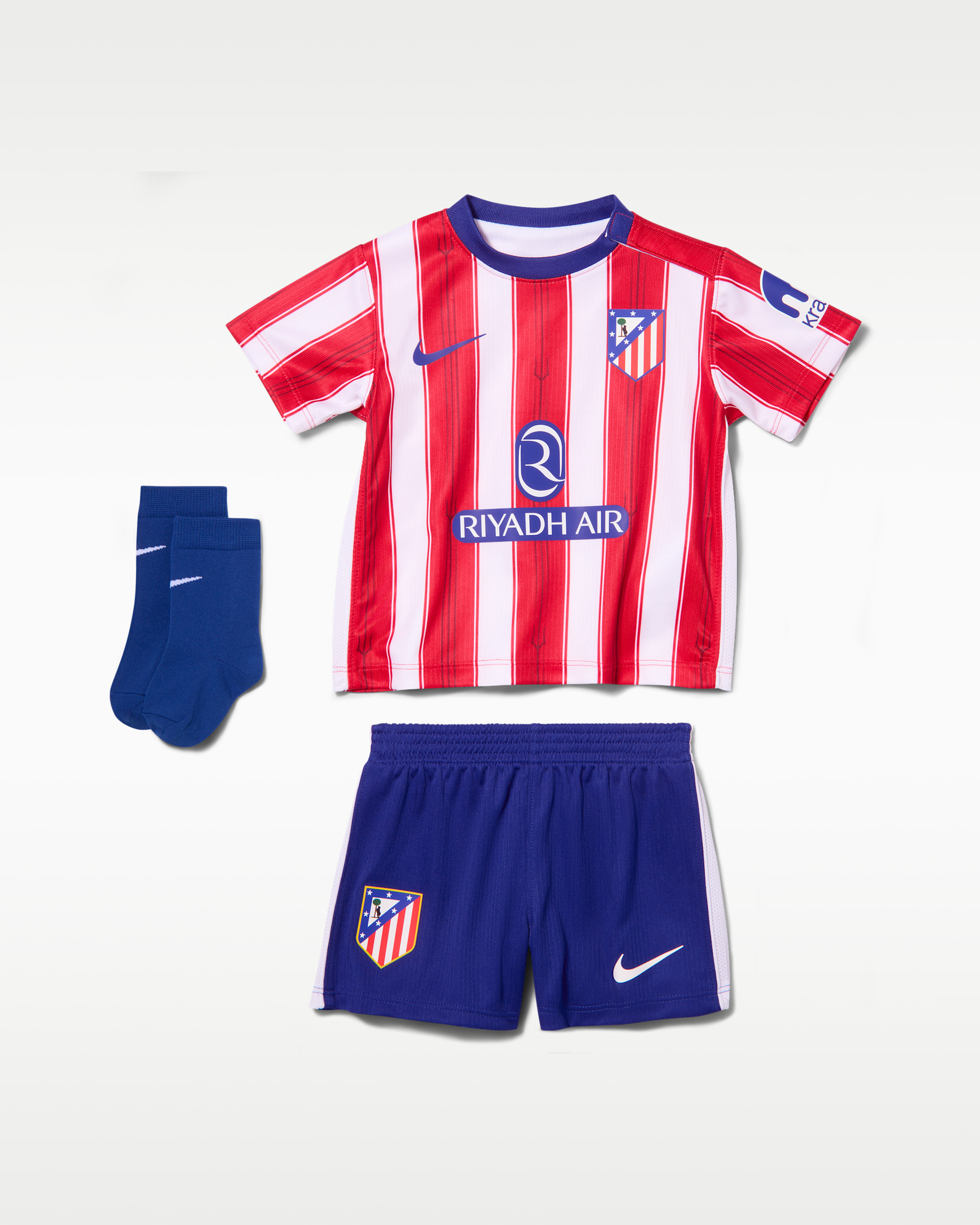 Atlético Madrid 2026/27 Stadium Home Baby/Toddler Nike Football Replica 3-Piece Kit - White/University Red/Deep Royal Blue/Deep Royal Blue