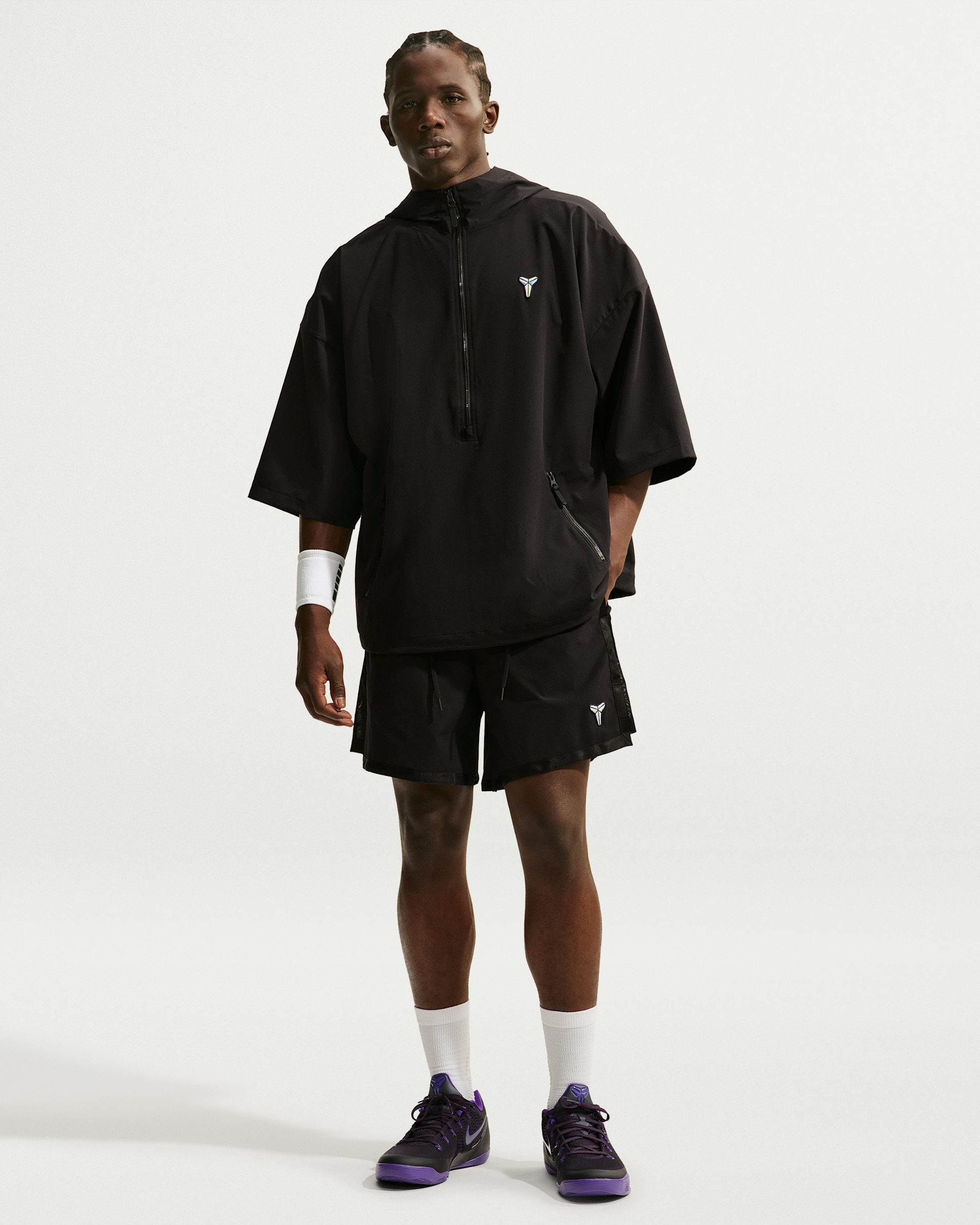 Kobe Pantalons curts de bàsquet 2 en 1 - Home - Negre/Negre/Negre