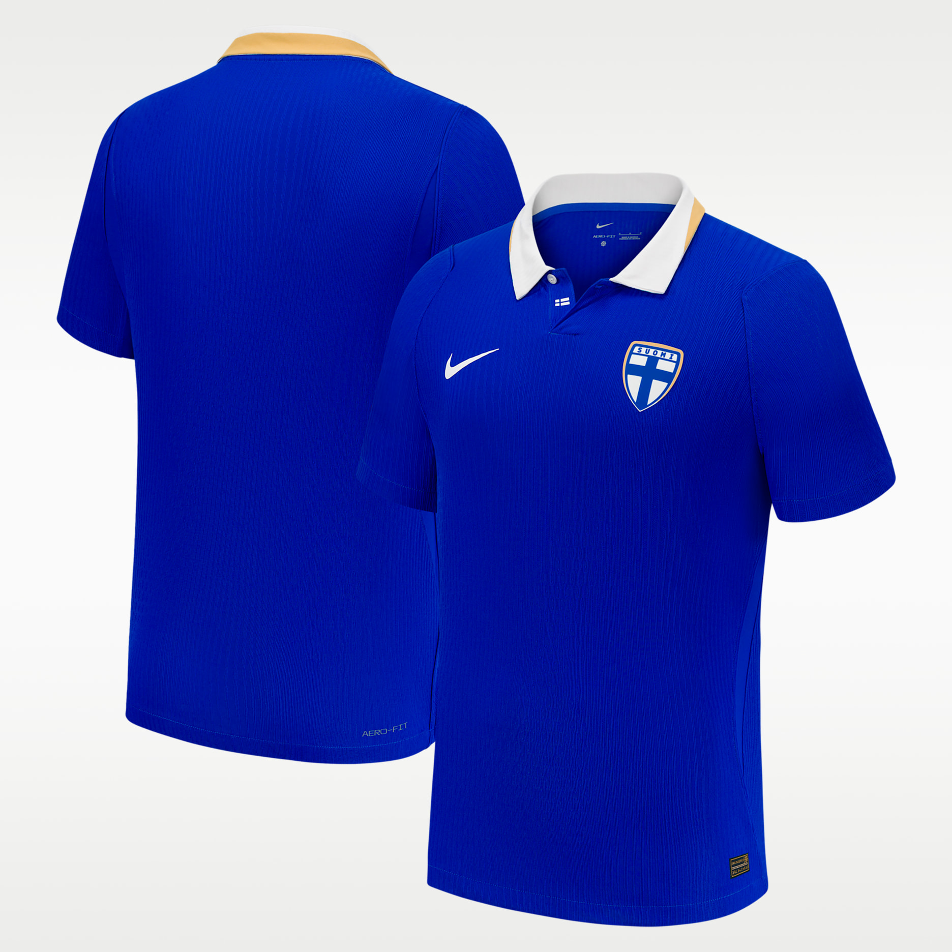 Finland 2026 Match Away Men's Nike Aero-FIT Soccer Authentic Jersey - Hyper Blue/White