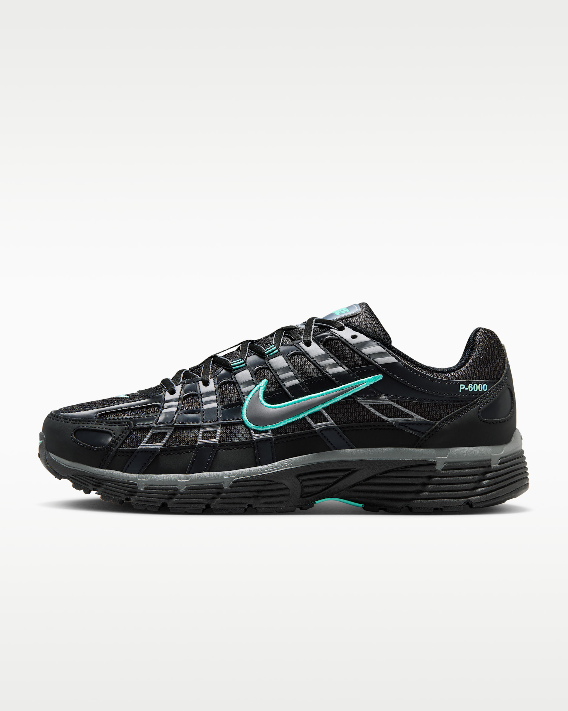 Tenis para hombre Nike P-6000 - Negro/Hiperturquesa/Gris azulado/Gris azulado metálico