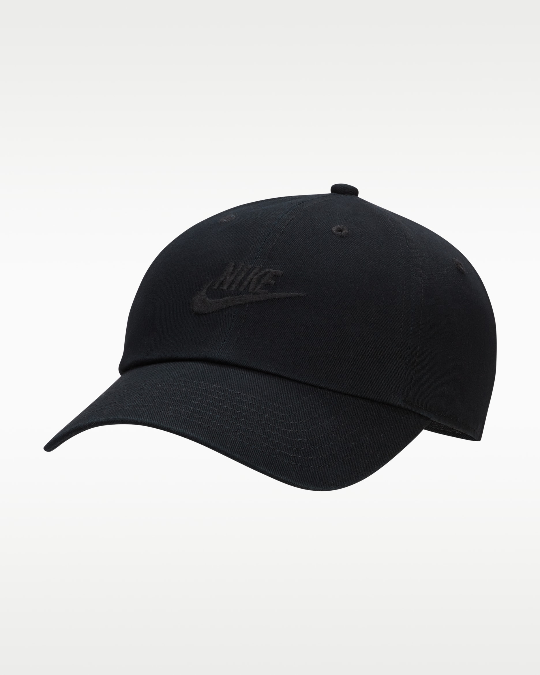 Nike Club unstrukturierte Futura Wash-Cap - Schwarz/Schwarz