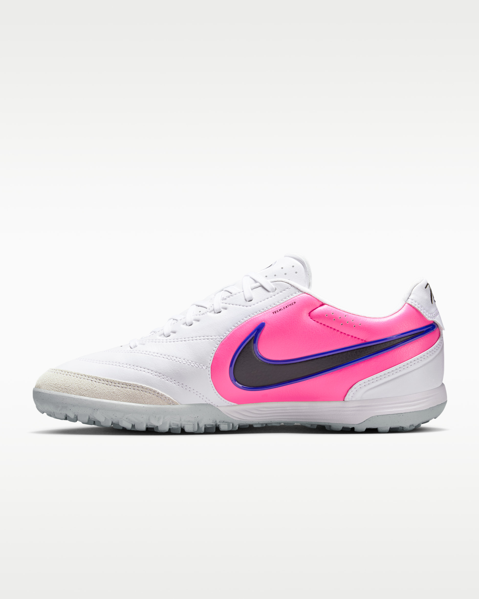 Nike Tiempo Ligera Pro Turf Low-Top Soccer Shoes - White/Racer Blue/Pink Blast/Black