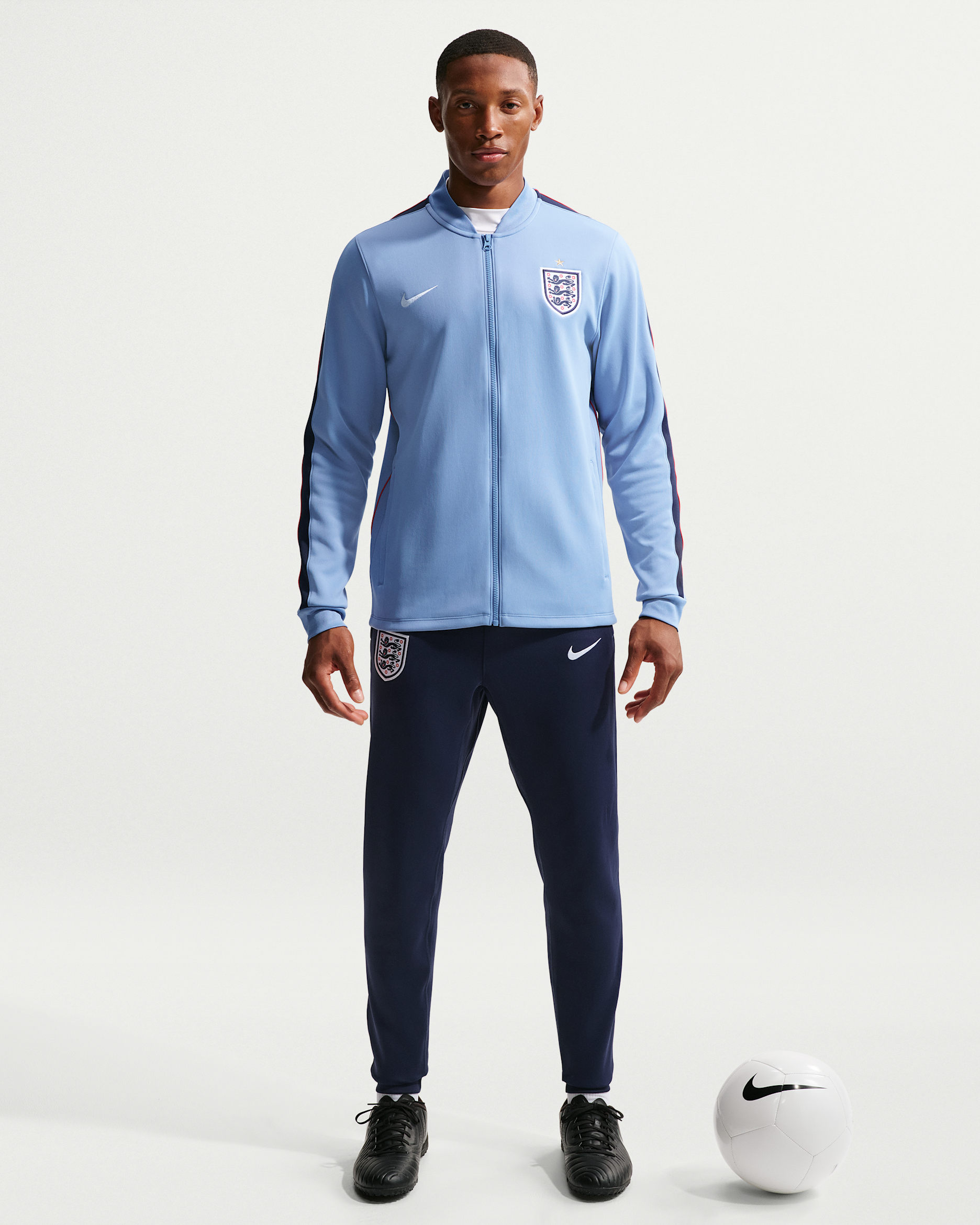 England Strike Men's Nike Dri-FIT Soccer Knit Tracksuit - Work Blue/Obsidian/Speed Red/White