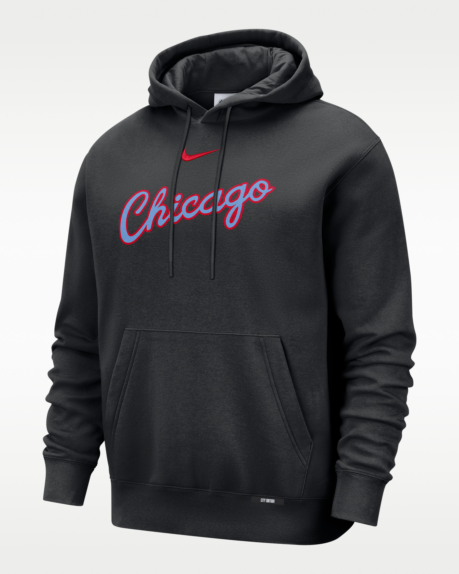 Sudadera con gorro sin cierre Nike Basketball Club para hombre Chicago Bulls City Edition - Negro