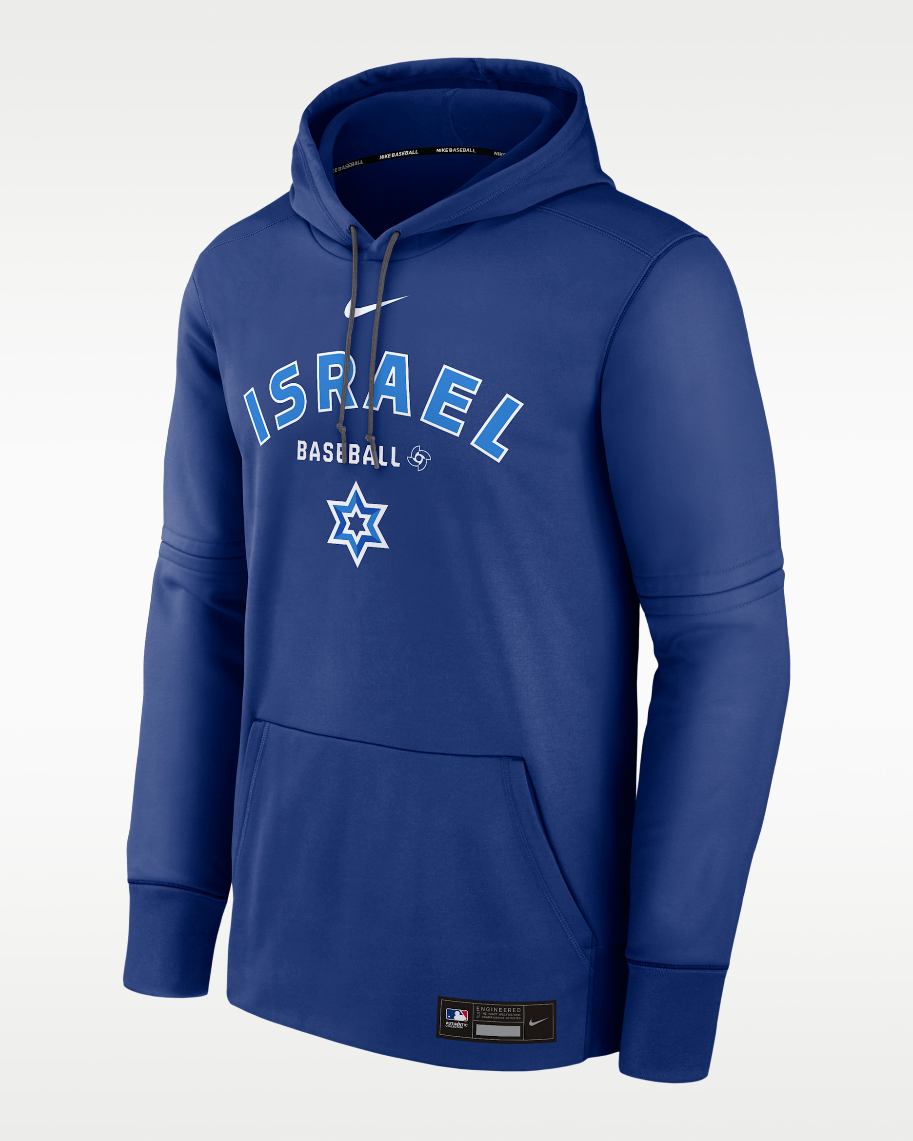 Israel National Baseball Team 2026 World Baseball Classic Authentic Collection Men's Nike Therma Pullover Hoodie - Royal