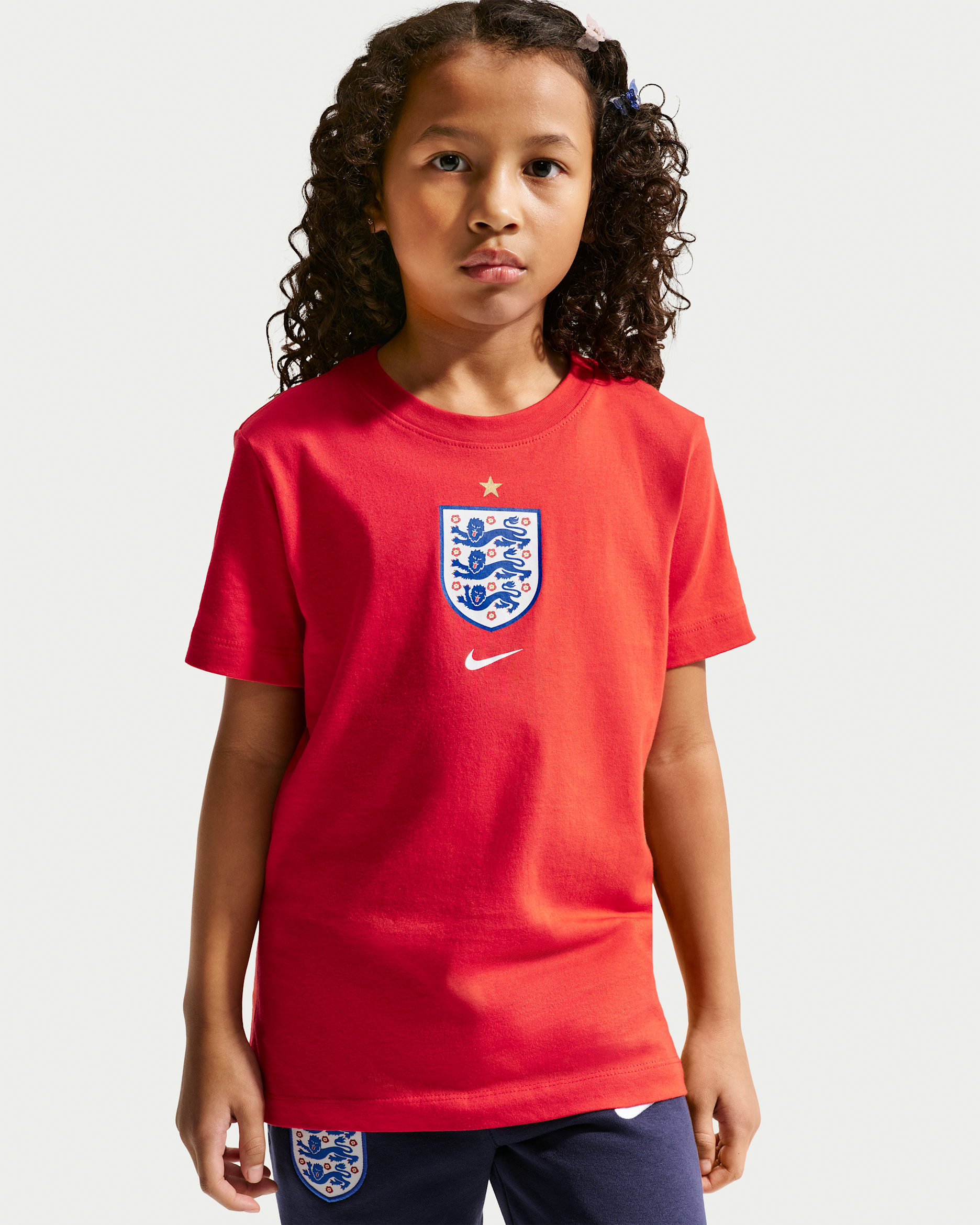 England Older Kids' Nike Football T-Shirt - Challenge Red