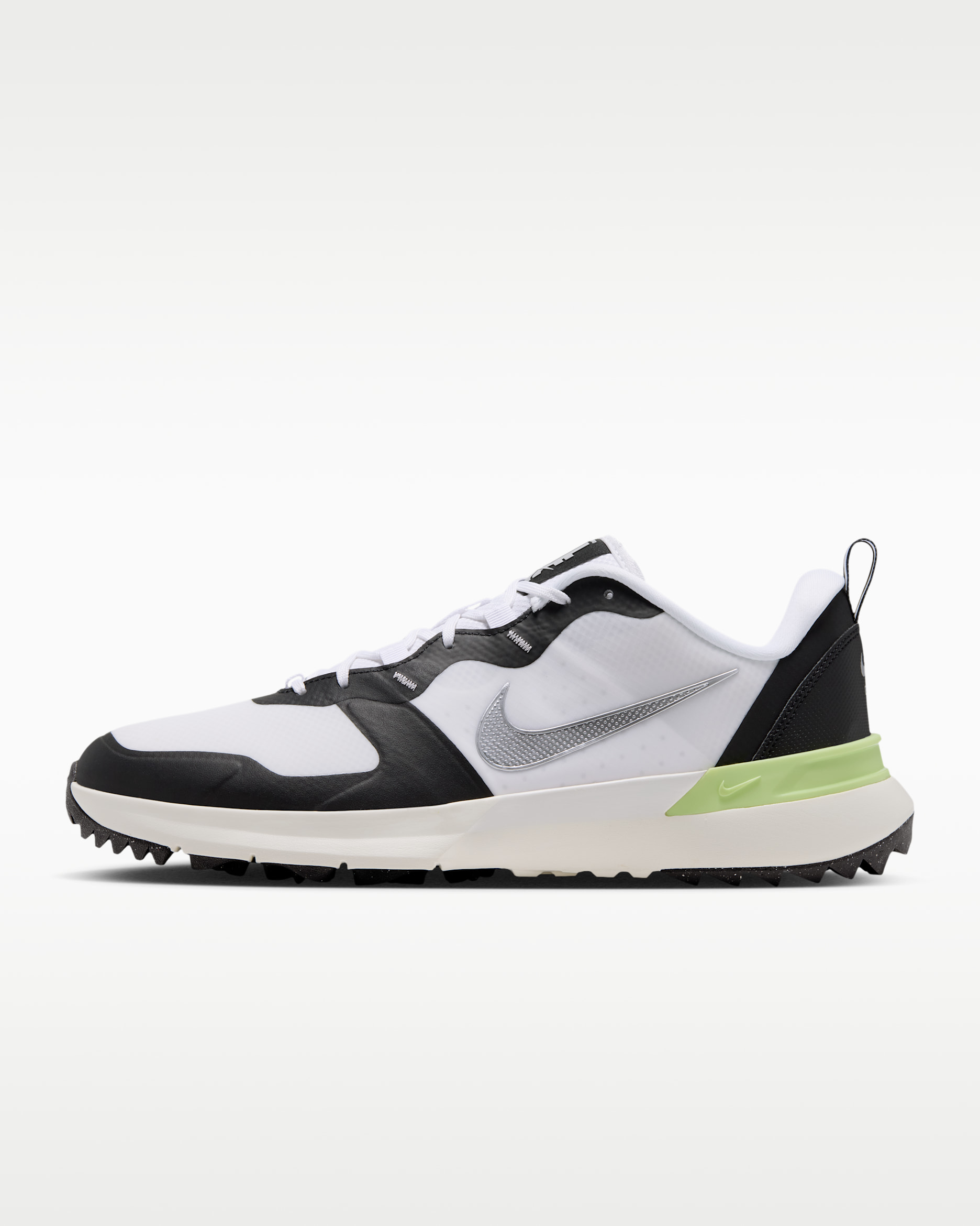 Nike Tempo G Golf Shoes - White/Black/Light Lemon Twist/Metallic Silver