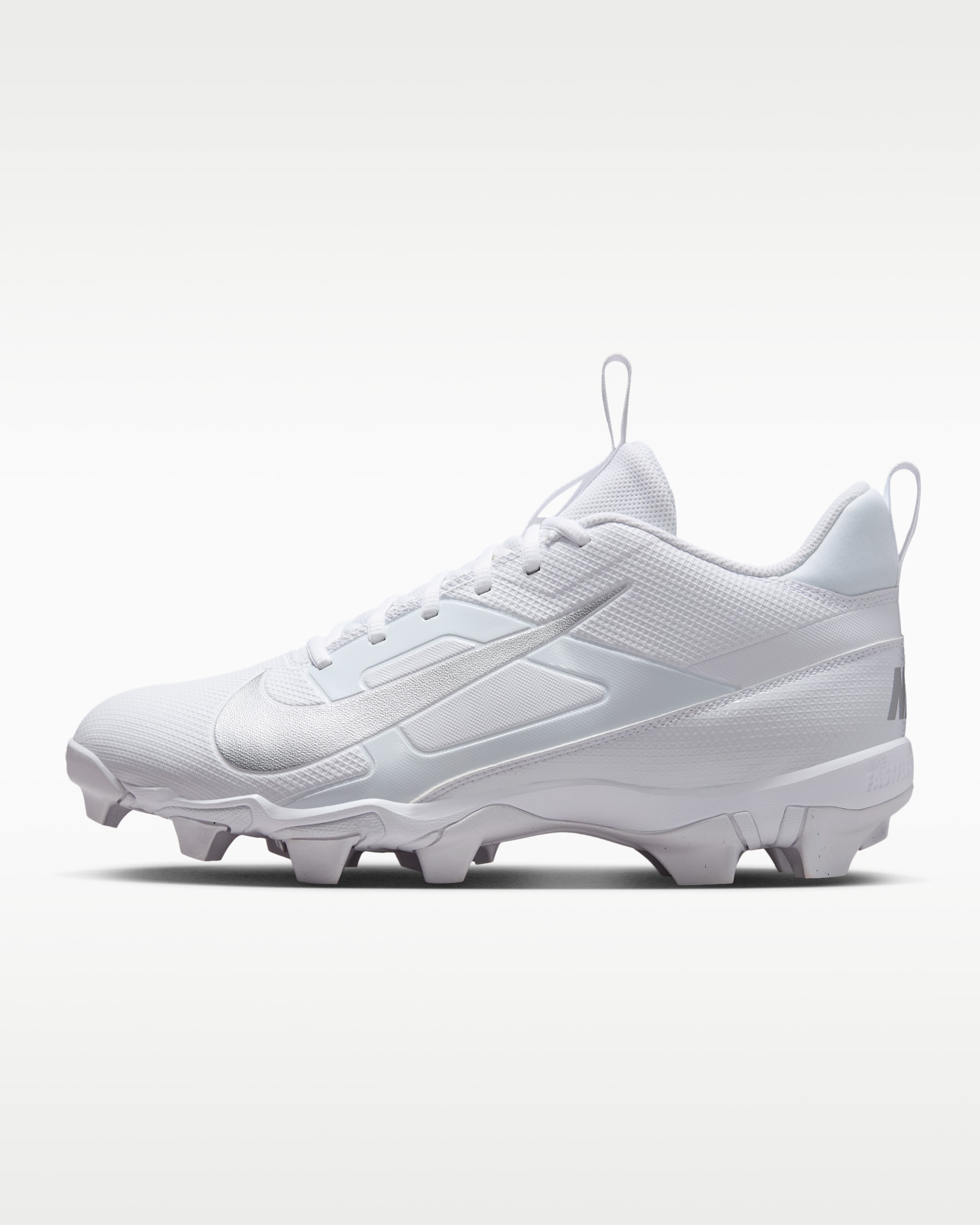 Tacos de fútbol americano Nike Alpha Menace 4 Shark - Blanco/Plata metalizado