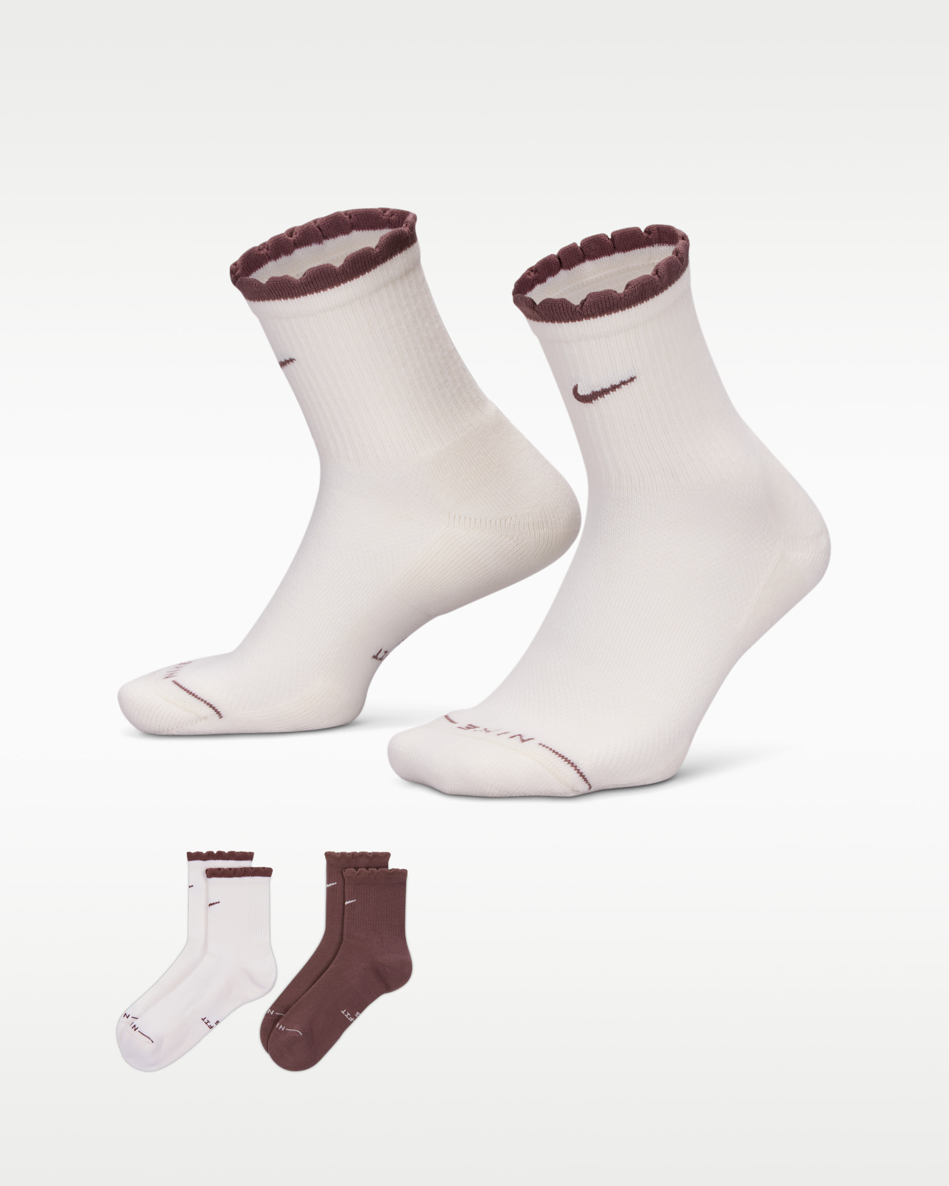 Nike Everyday Elevated Mid-Crew Socks (2 Pairs) - Multi-Color