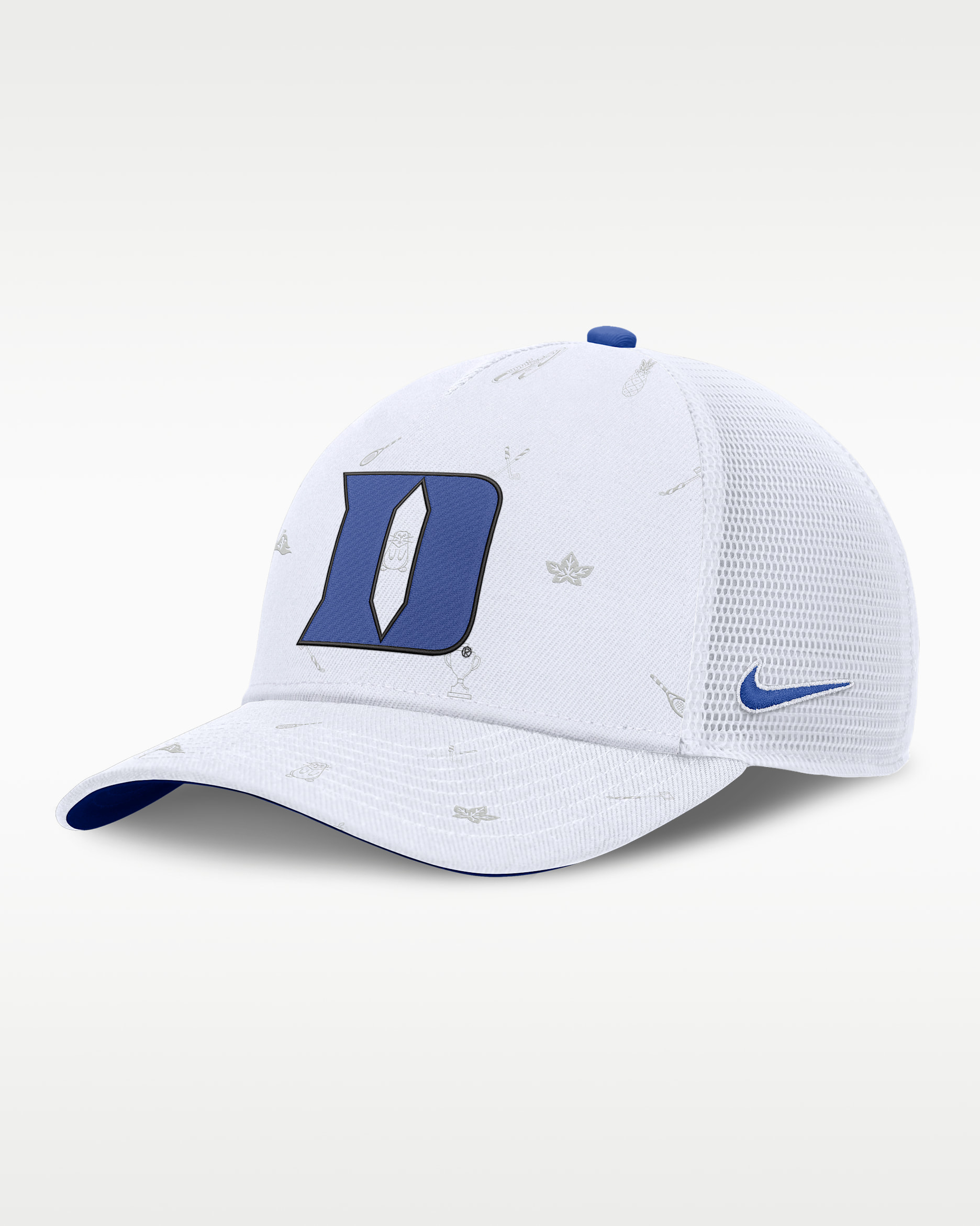 Duke Country Club Golfin' Rise Men's Nike College Trucker Adjustable Hat - White