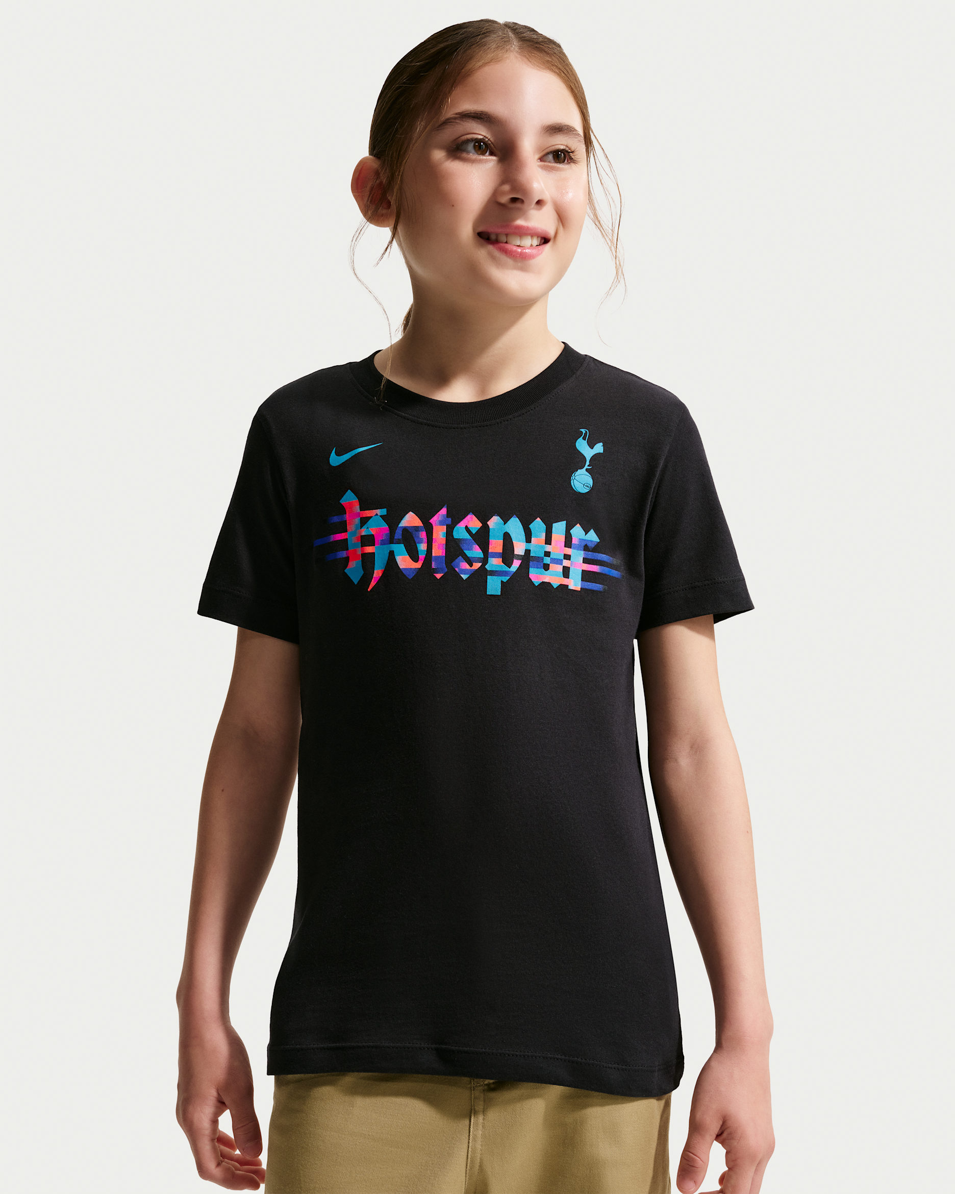 Tottenham Hotspur Nike Football-T-shirt til større børn - sort