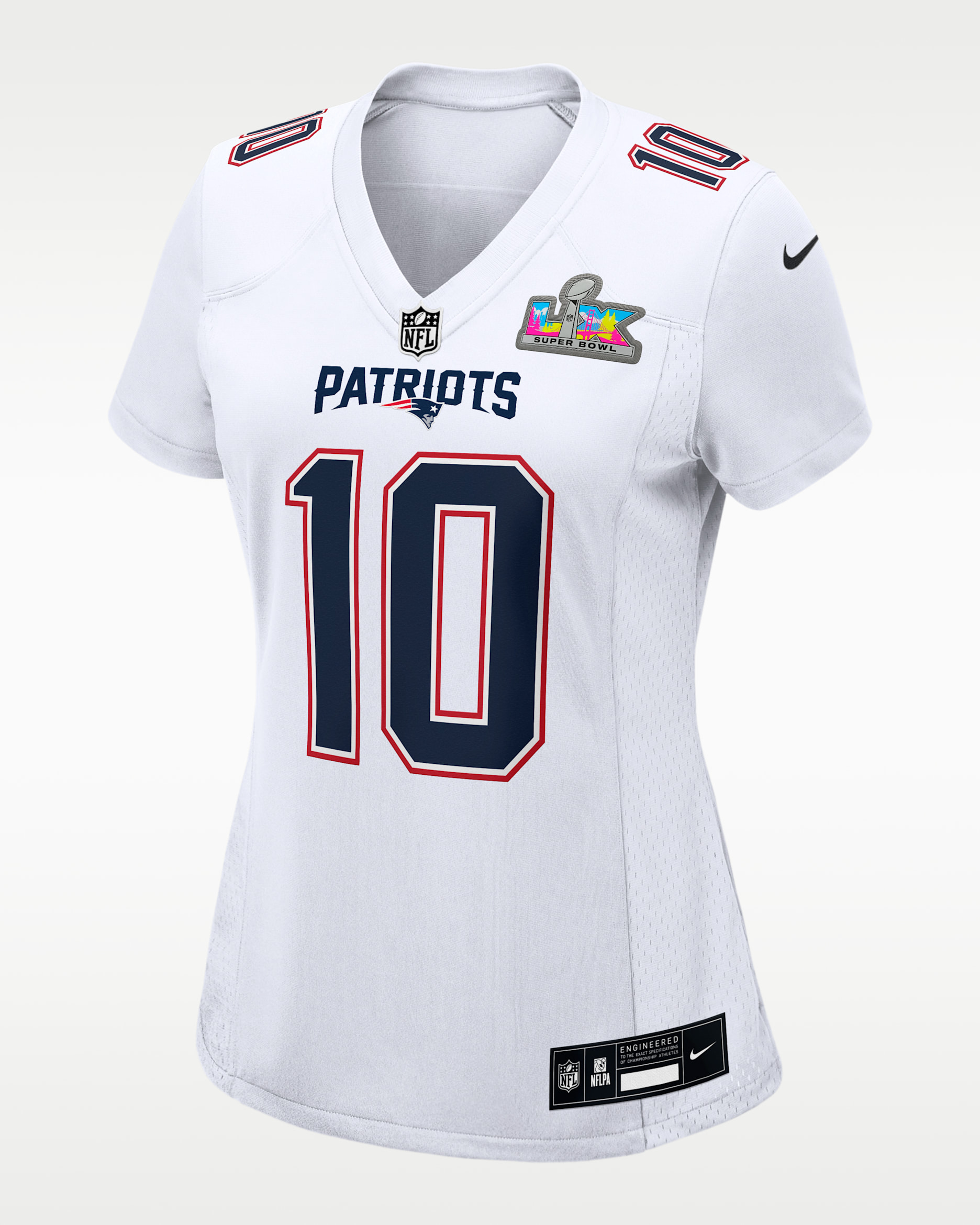 Drake Maye New England Patriots Super Bowl LX Women's Nike NFL Game Fashion Jersey - White