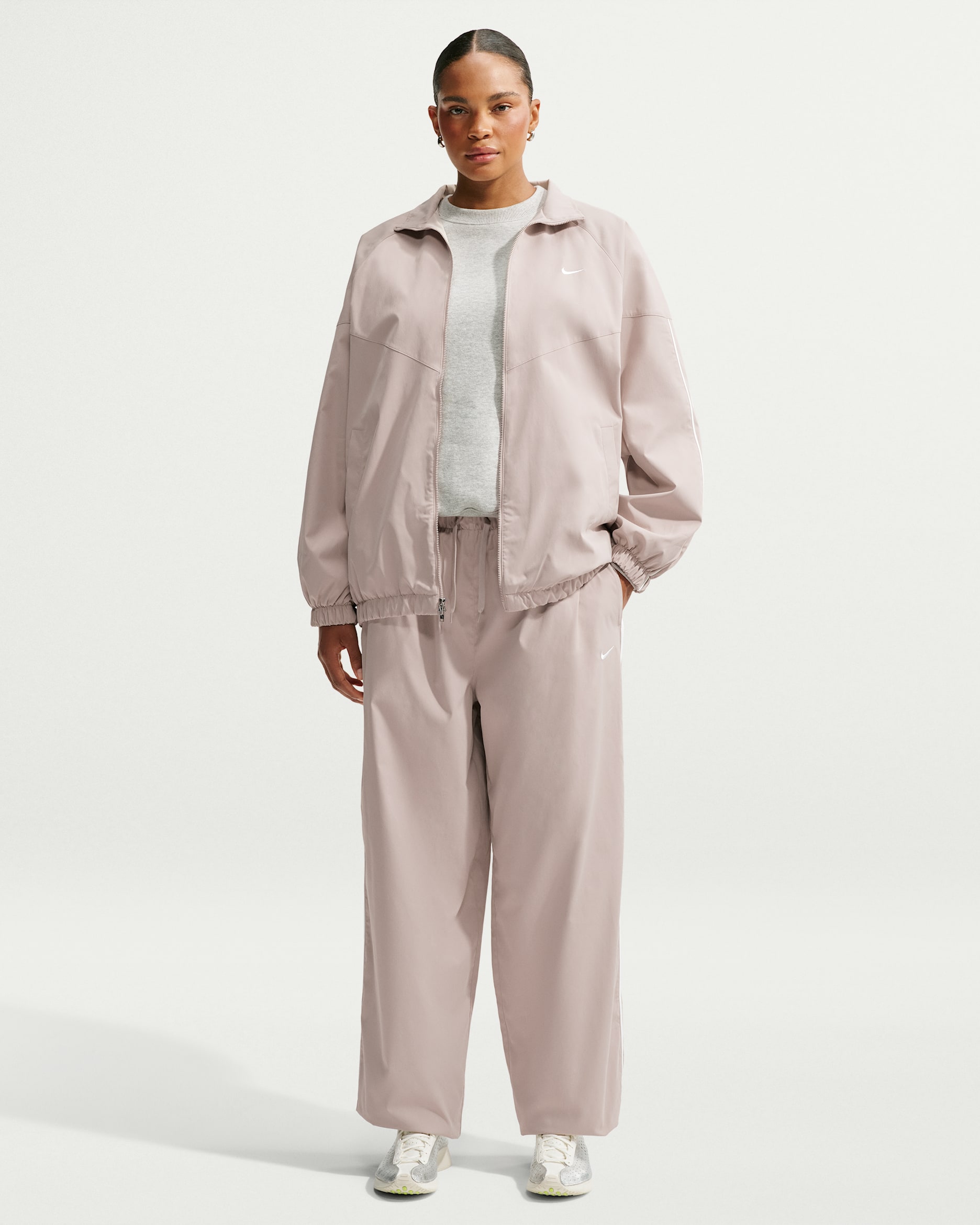Nike Sportswear Women's Loose High-Waisted Track Pants - Cream II/White/White