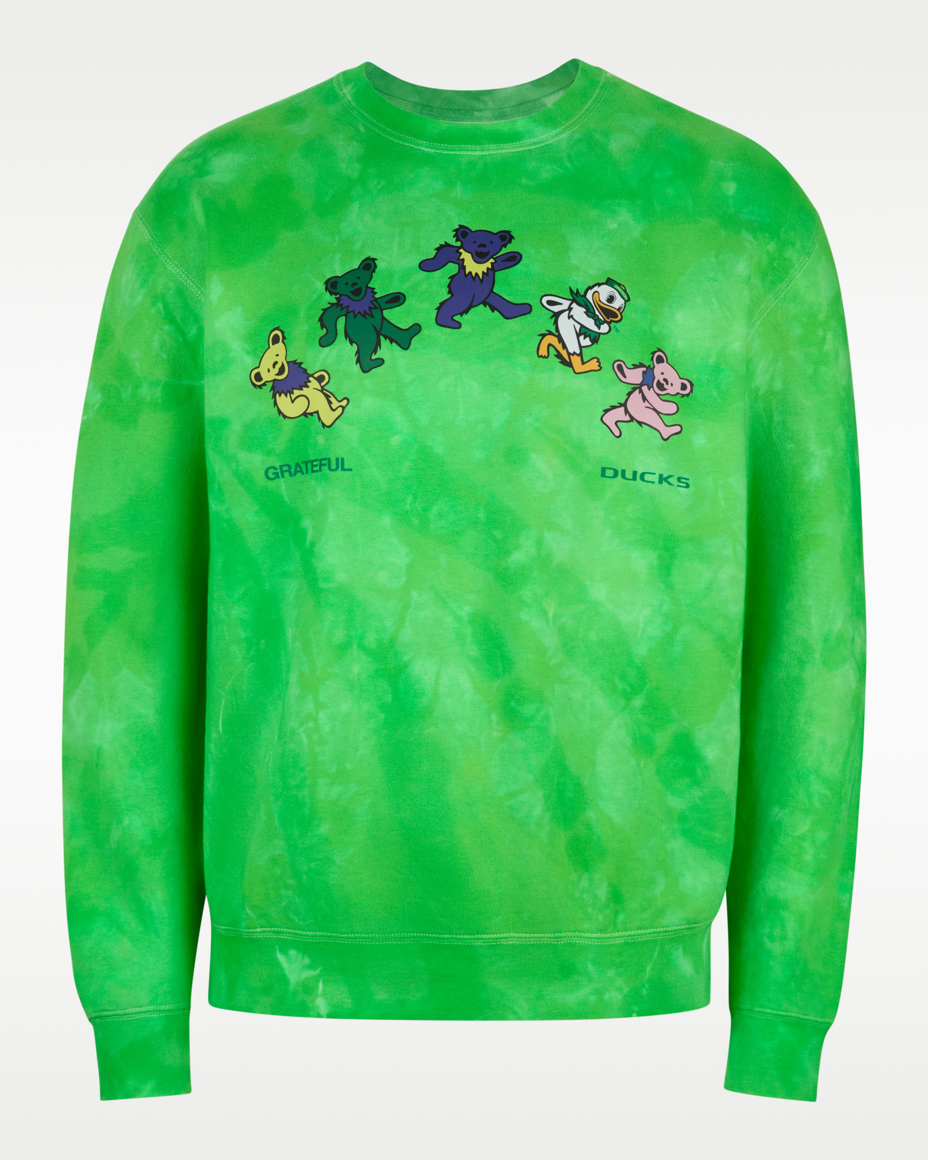 "Grateful Duck" Men's Tie-Dye Crew-Neck Sweatshirt - Multi-Color