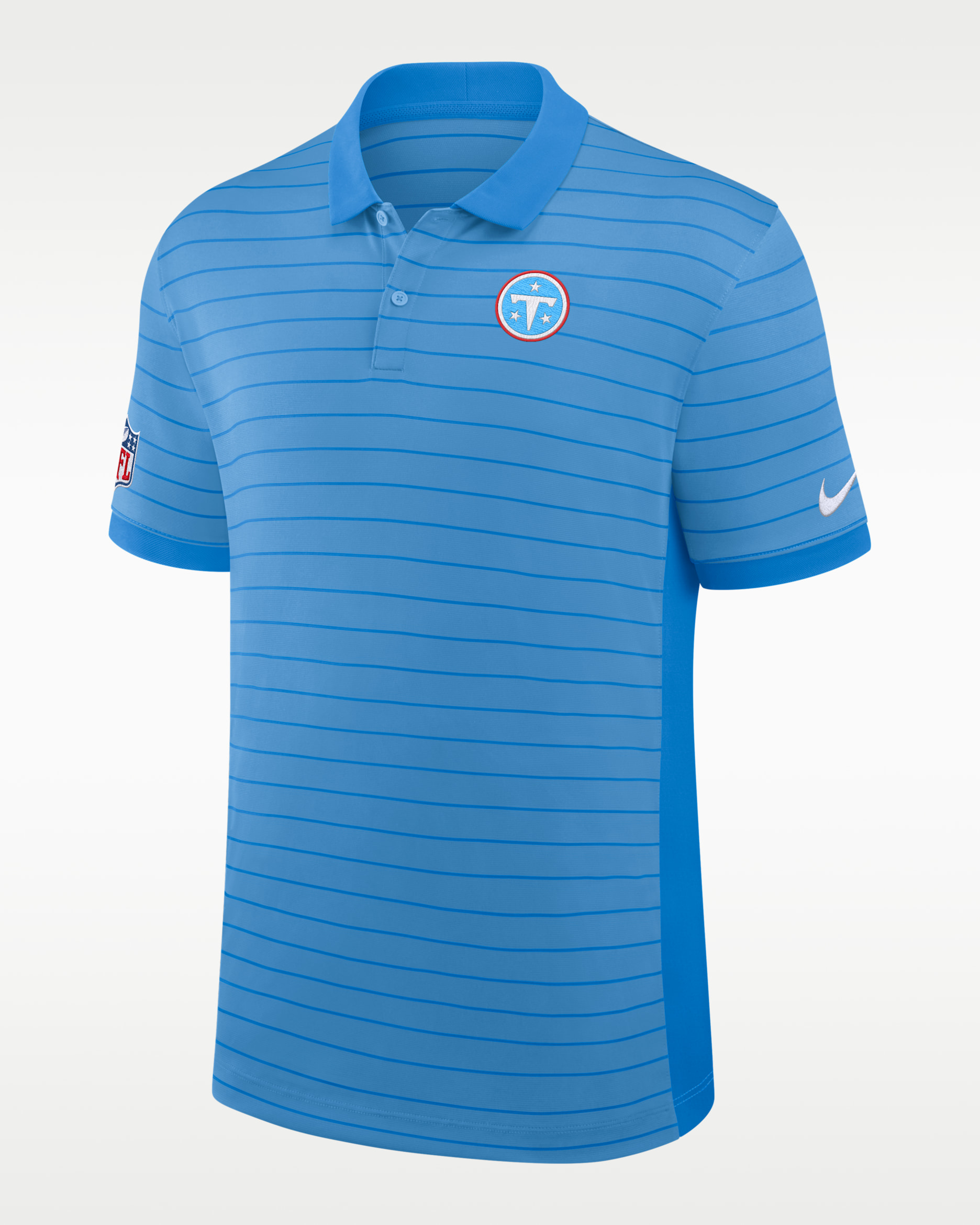 Tennessee Titans Sideline Victory Stripe Men's Nike Dri-FIT NFL Polo - Light Blue/Blue
