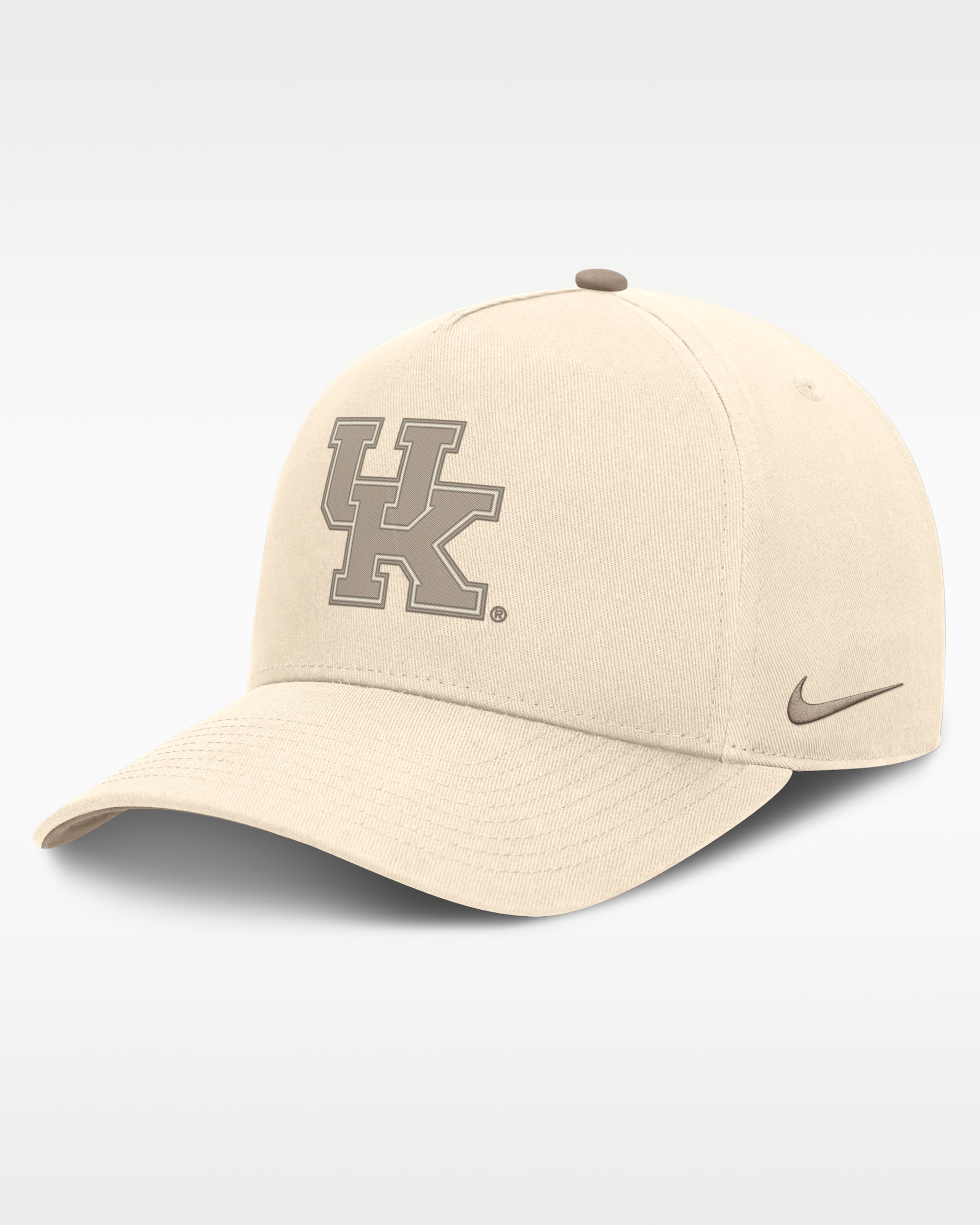 Gorra universitaria Nike Dri-FIT ajustable y con estructura A-Frame para hombre Kentucky Origin of Speed Rise - Natural/Caqui