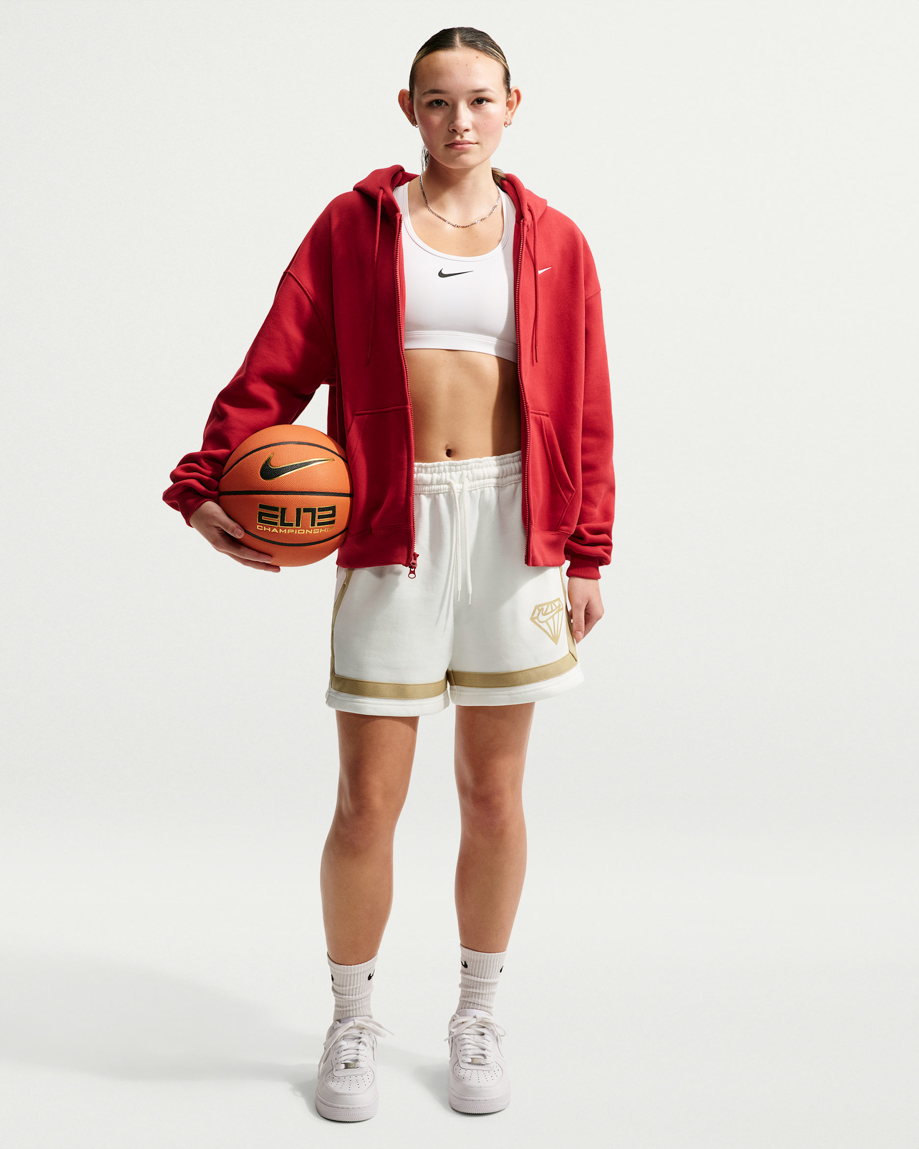 Nike Crossover Women's 5" Fleece Basketball Shorts - Sail/Club Gold/Club Gold