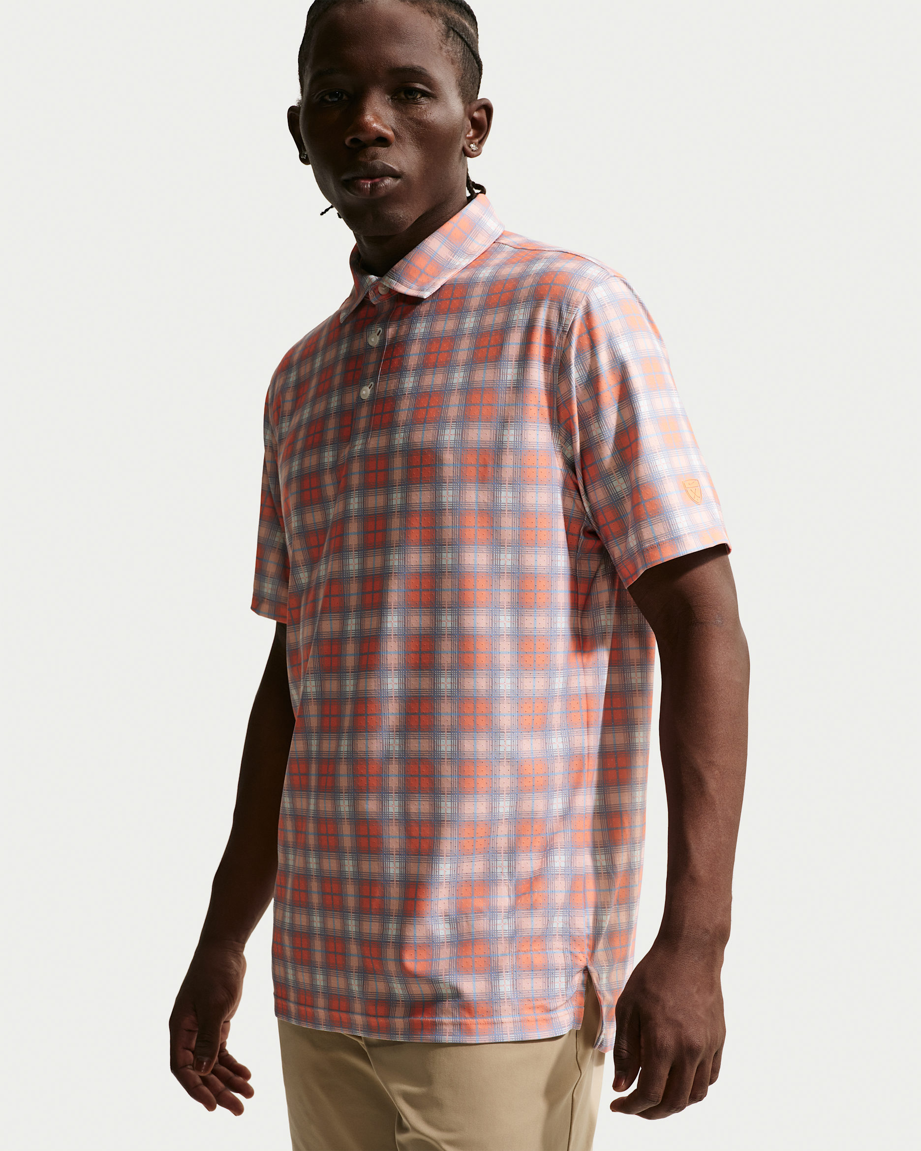 Polo da golf Dri-FIT Nike Tailored Performance Tartan – Uomo - Orange Frost/Orange Frost