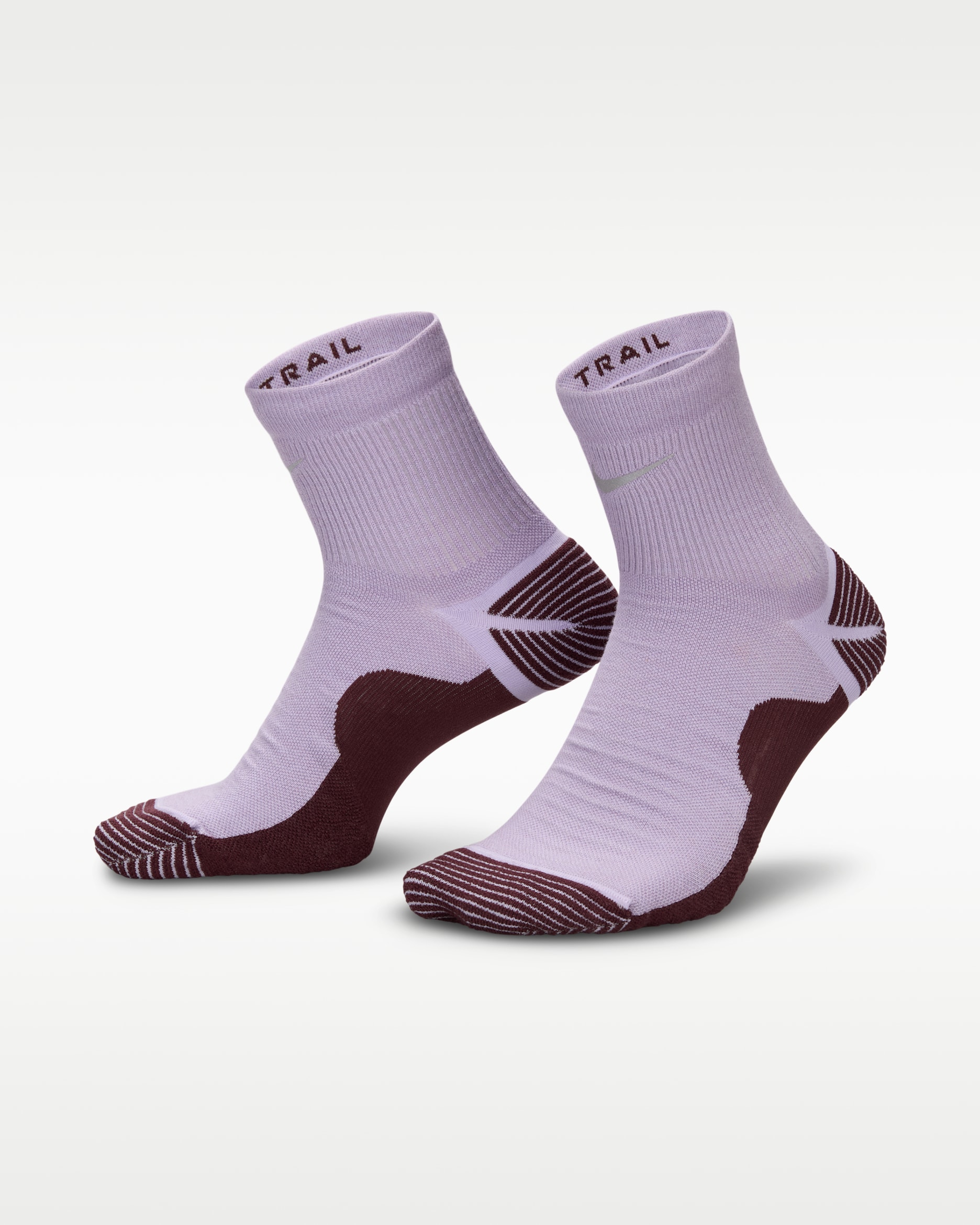 Chaussettes de trail mi-mollet Nike (1 paire) - Hydrangeas/Burgundy Crush/Cement Grey/Reflect Silver