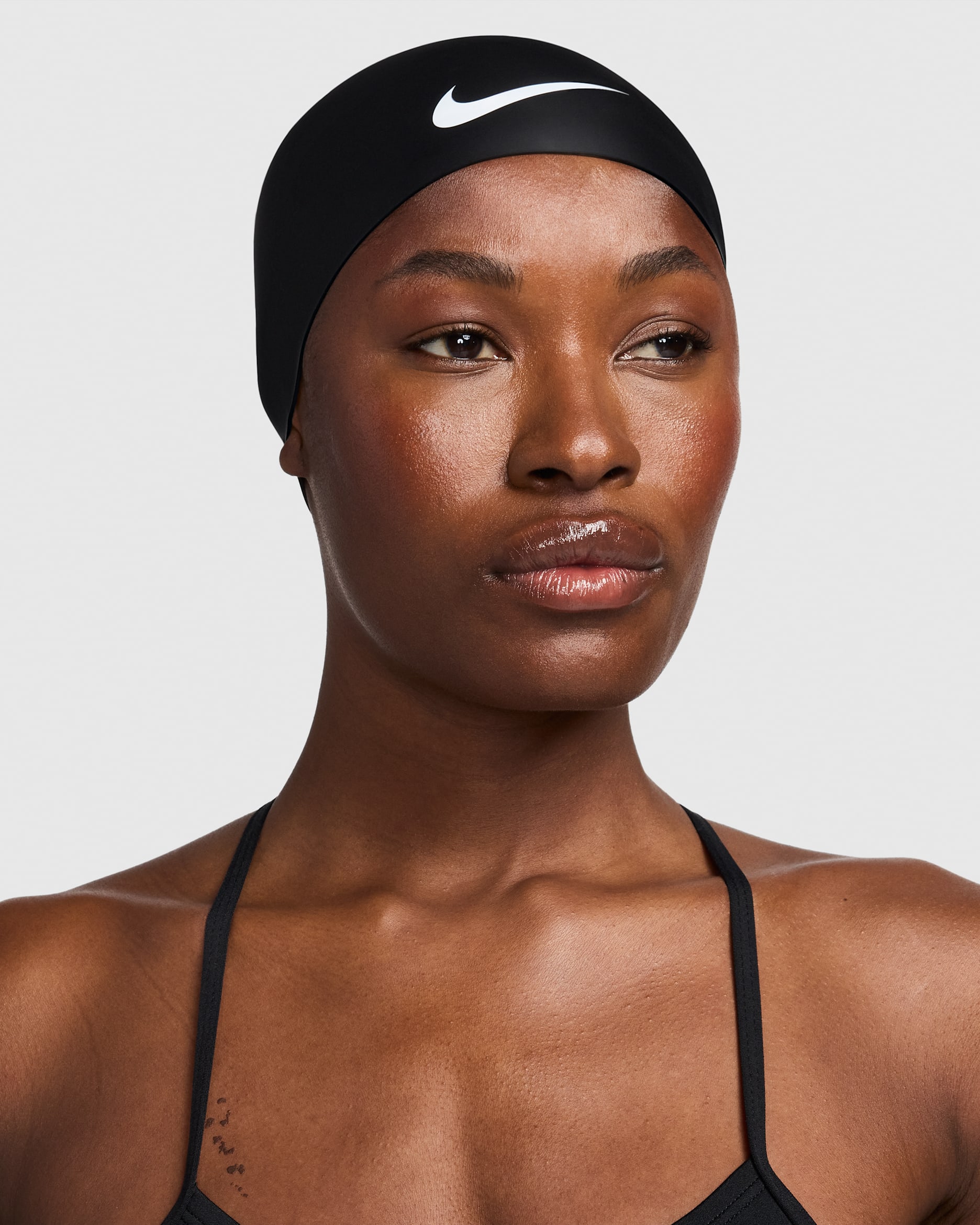 Gorro de cúpula de silicona Nike Swim - Negro/Blanco