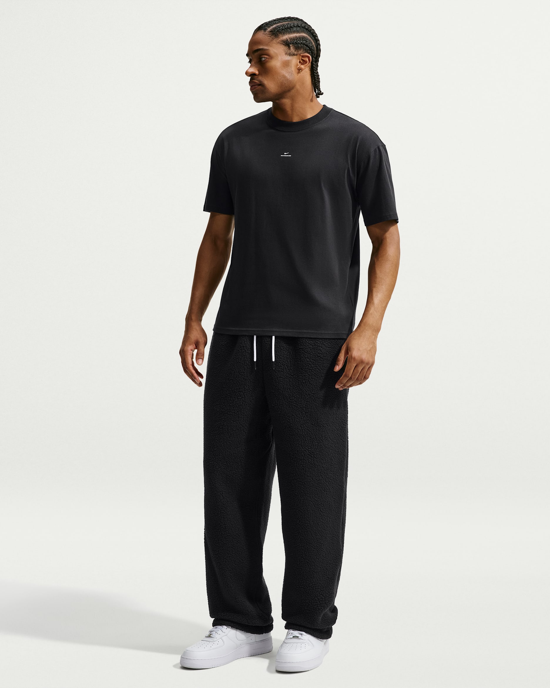 Nike Standard Issue Men's Brushed Basketball Pants - Black/Pale Ivory