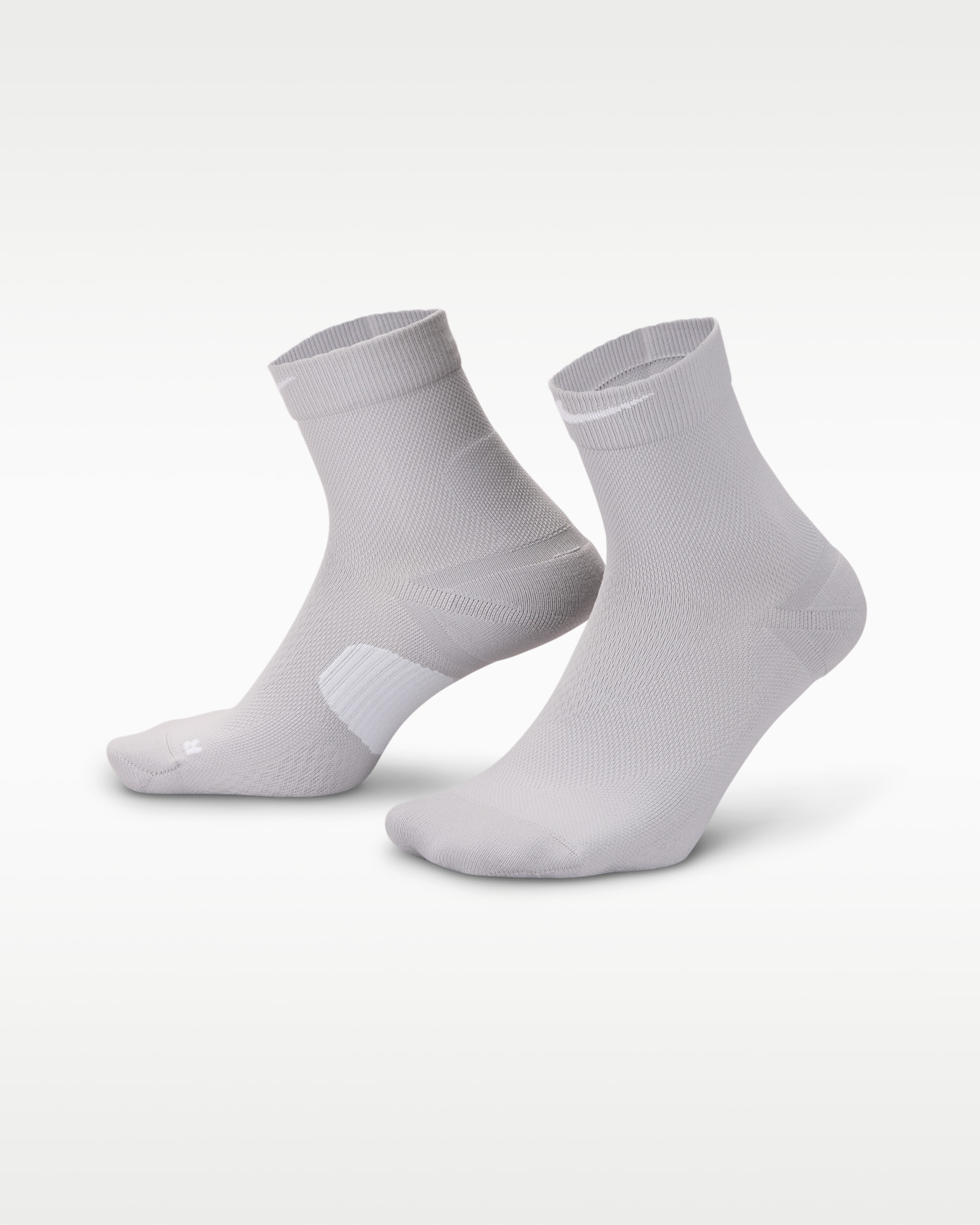 Nike Running Midweight Micro Crew Socks (1 Pair) - Light Smoke Grey/Pure Platinum/Light Smoke Grey/White